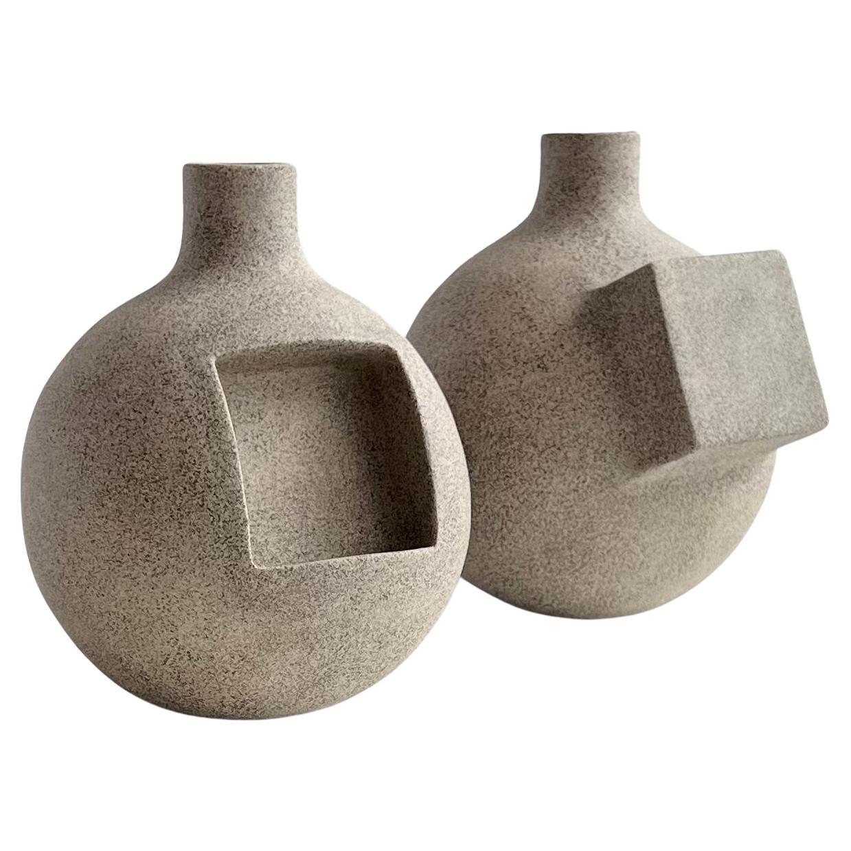 Set di 2 vasi scultorei Positive Negative di Karin Amdal in vendita