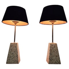 Set of 2 post modern Terrazzo table lamps, Italy 1990s