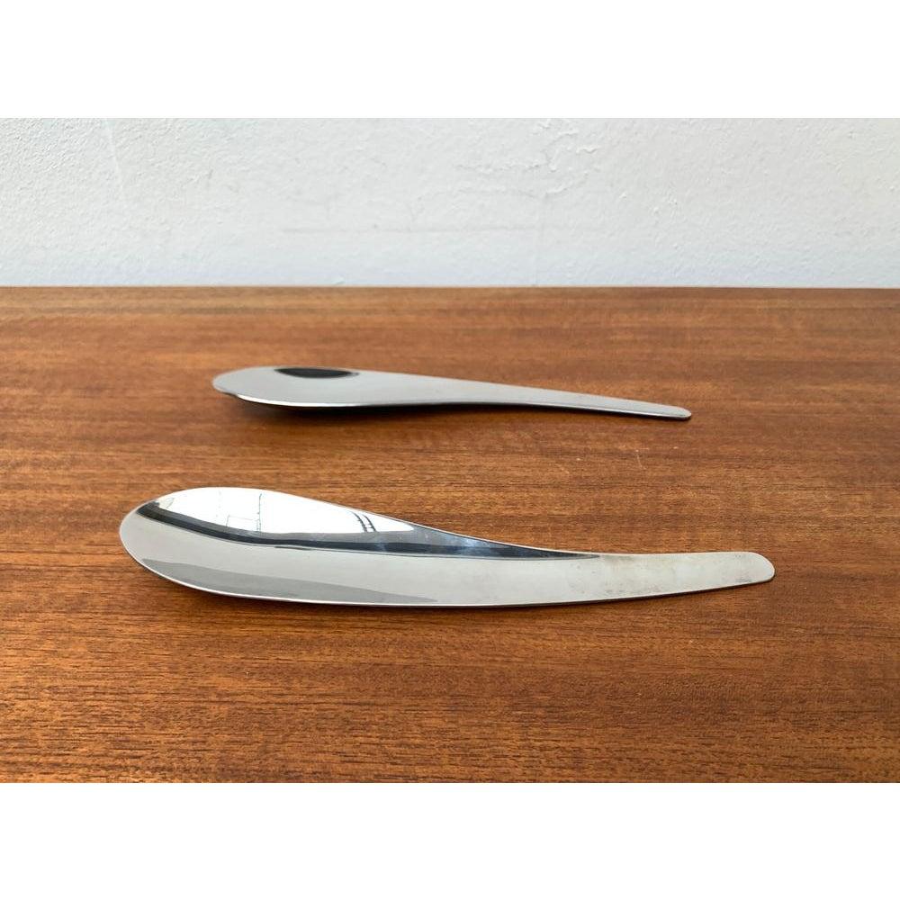 Set of 2 Postmodern Cutlery Salad Spoons from Conran, 1990s For Sale 4