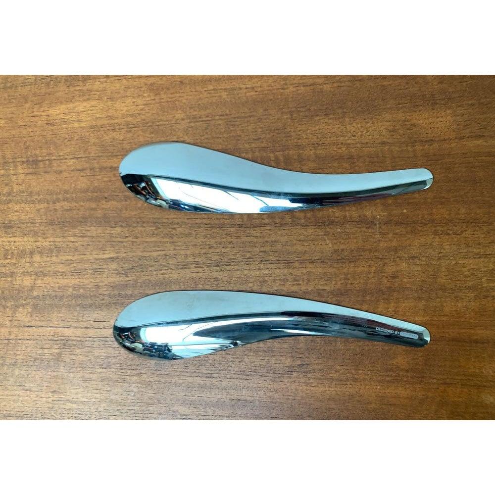 Metal Set of 2 Postmodern Cutlery Salad Spoons from Conran, 1990s For Sale