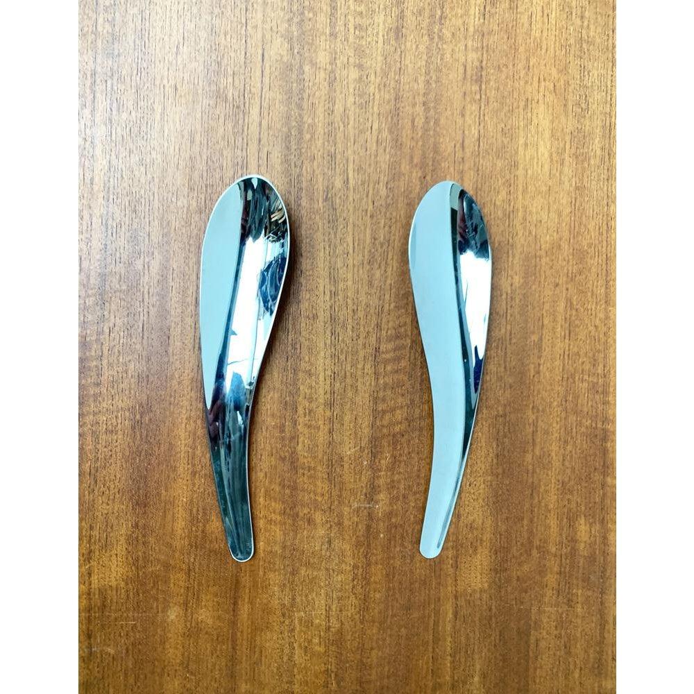 Set of 2 Postmodern Cutlery Salad Spoons from Conran, 1990s For Sale 1