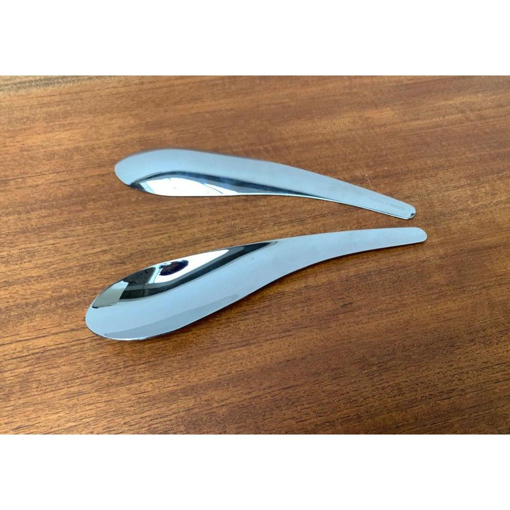 Set of 2 Postmodern Cutlery Salad Spoons from Conran, 1990s For Sale 3