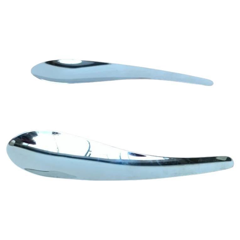 Set of 2 Postmodern Cutlery Salad Spoons from Conran, 1990s For Sale