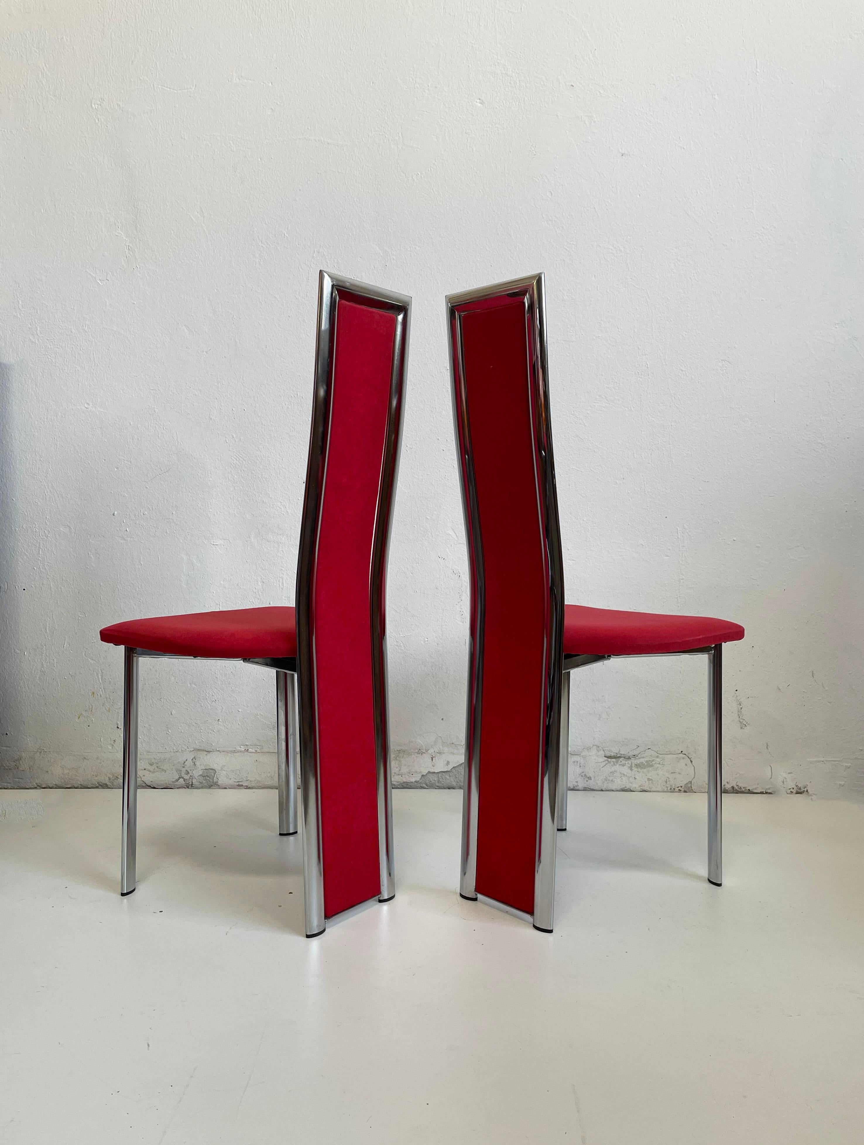 Italian Set of 2 Postmodern Dining Chairs, Italy, 1980s