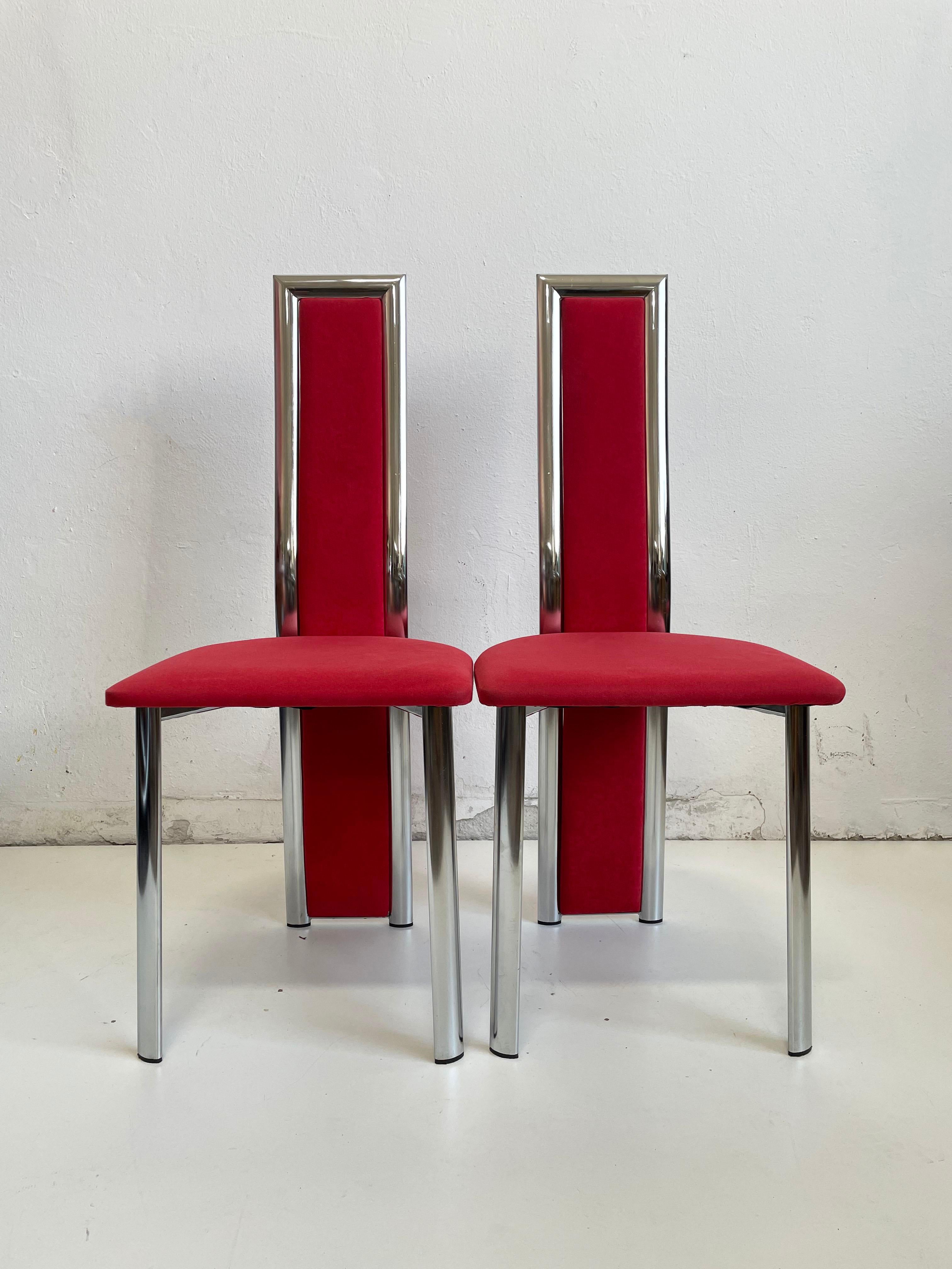 Set of 2 Postmodern Dining Chairs, Italy, 1980s 1
