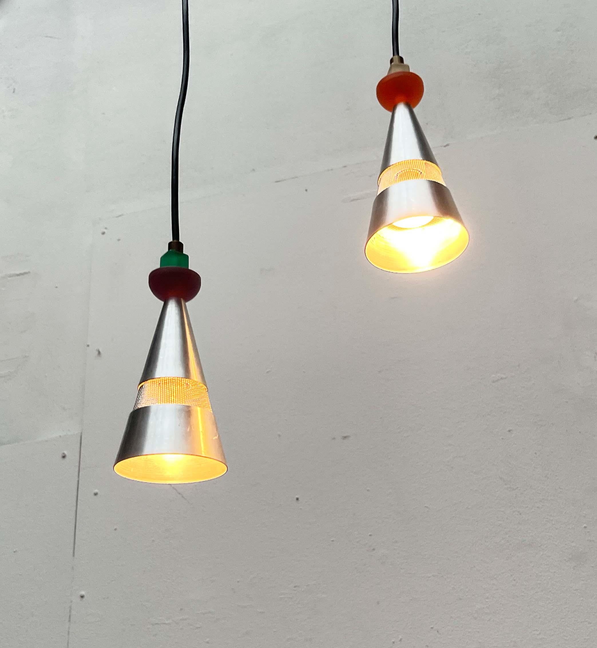 Set of 2 Postmodern Dutch Pendant Lamps by Studio Brandend Zand, 1990s For Sale 4
