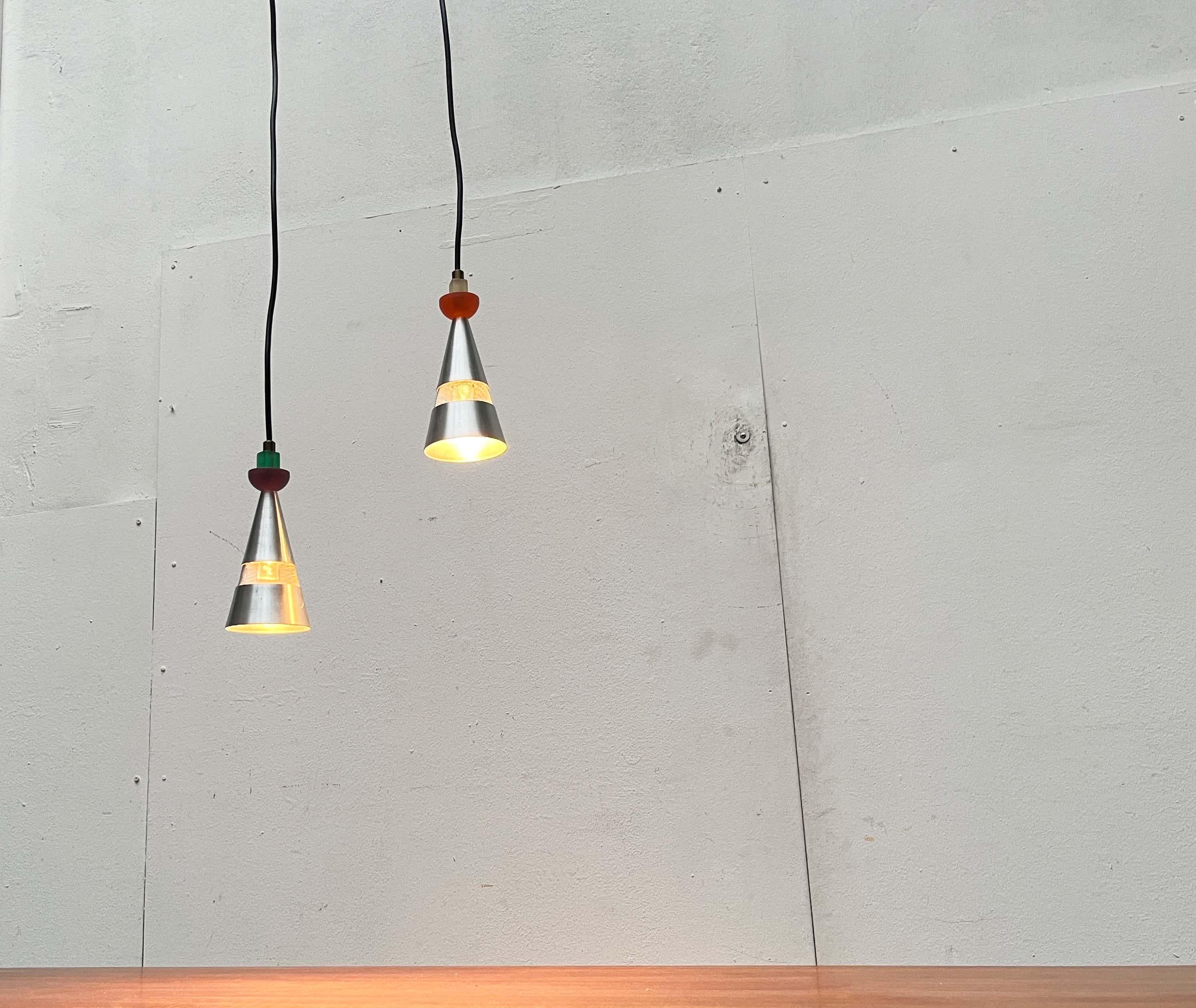 Set of 2 Postmodern Dutch Pendant Lamps by Studio Brandend Zand, 1990s In Good Condition For Sale In Hamburg, DE