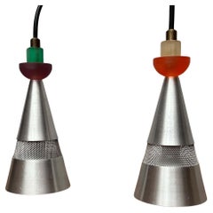 Set of 2 Postmodern Dutch Pendant Lamps by Studio Brandend Zand, 1990s