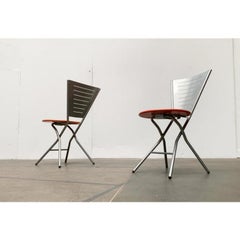 Set of 2 Postmodern Folding Chairs by Rutger Andersson, 1980s