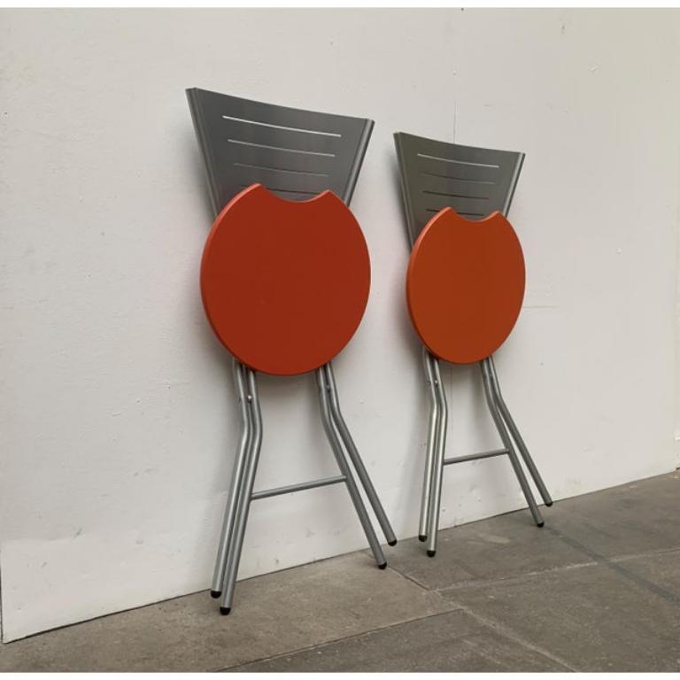 Post-Modern Set of 2 Postmodern Folding Chairs by Rutger Andersson, 1980s For Sale