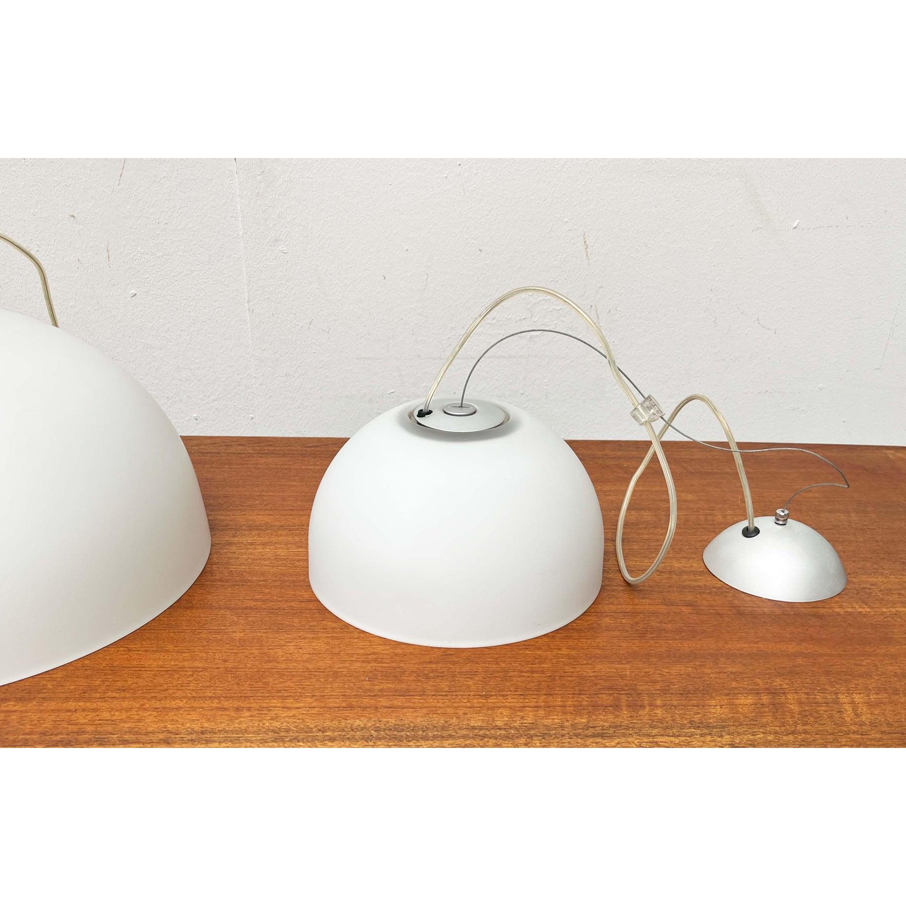 Set of 2 Postmodern Italian Model Gaia Glass Pendant Lamp by Luciano, 1980s For Sale 7