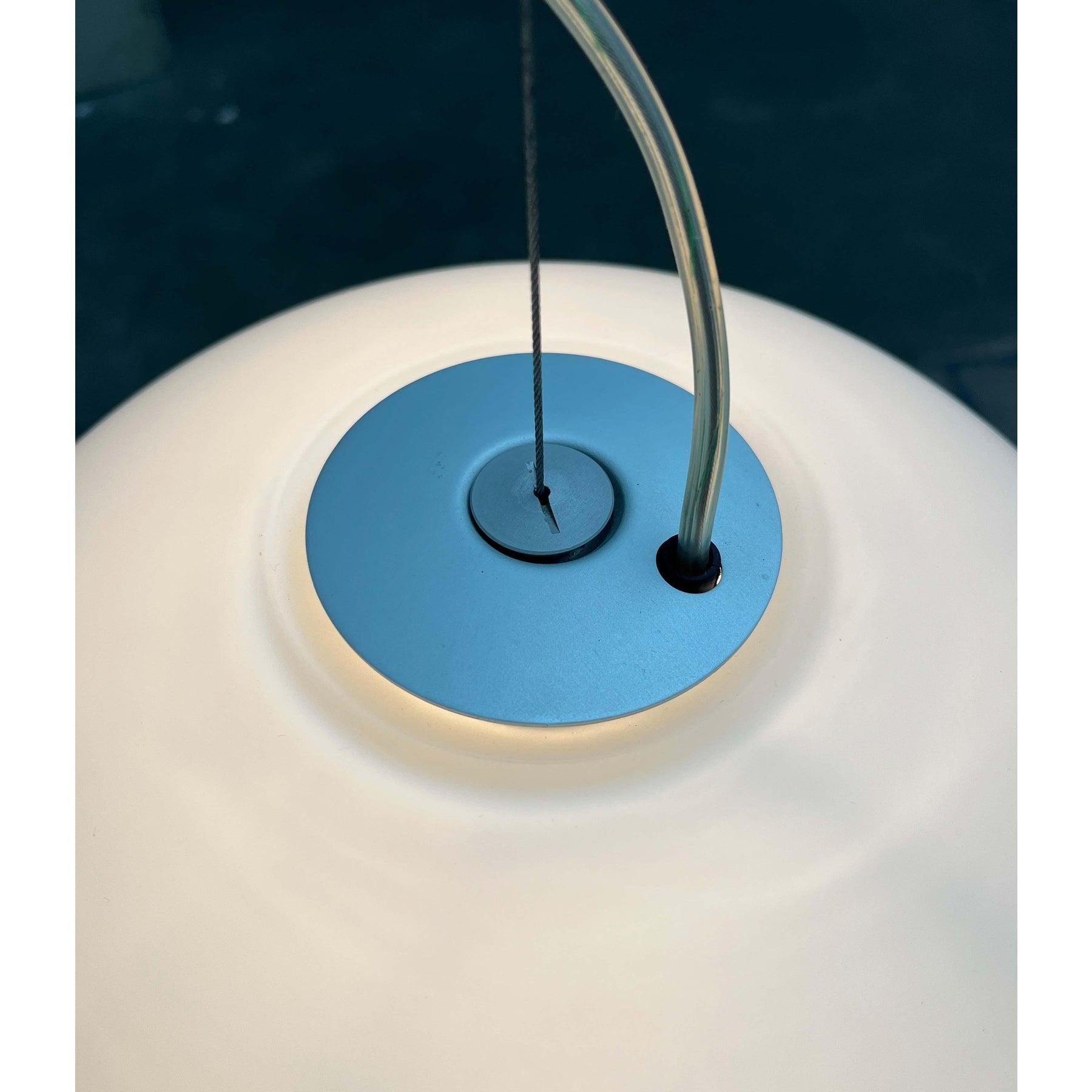 20th Century Set of 2 Postmodern Italian Model Gaia Glass Pendant Lamp by Luciano, 1980s For Sale