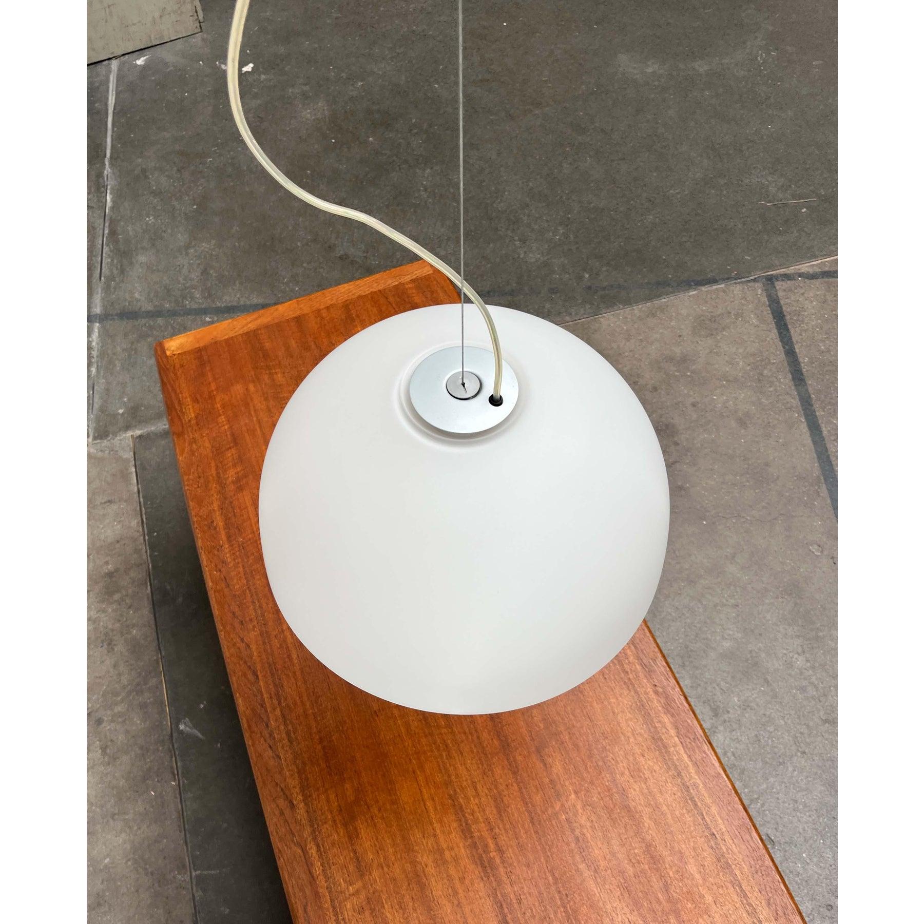 Set of 2 Postmodern Italian Model Gaia Glass Pendant Lamp by Luciano, 1980s For Sale 1