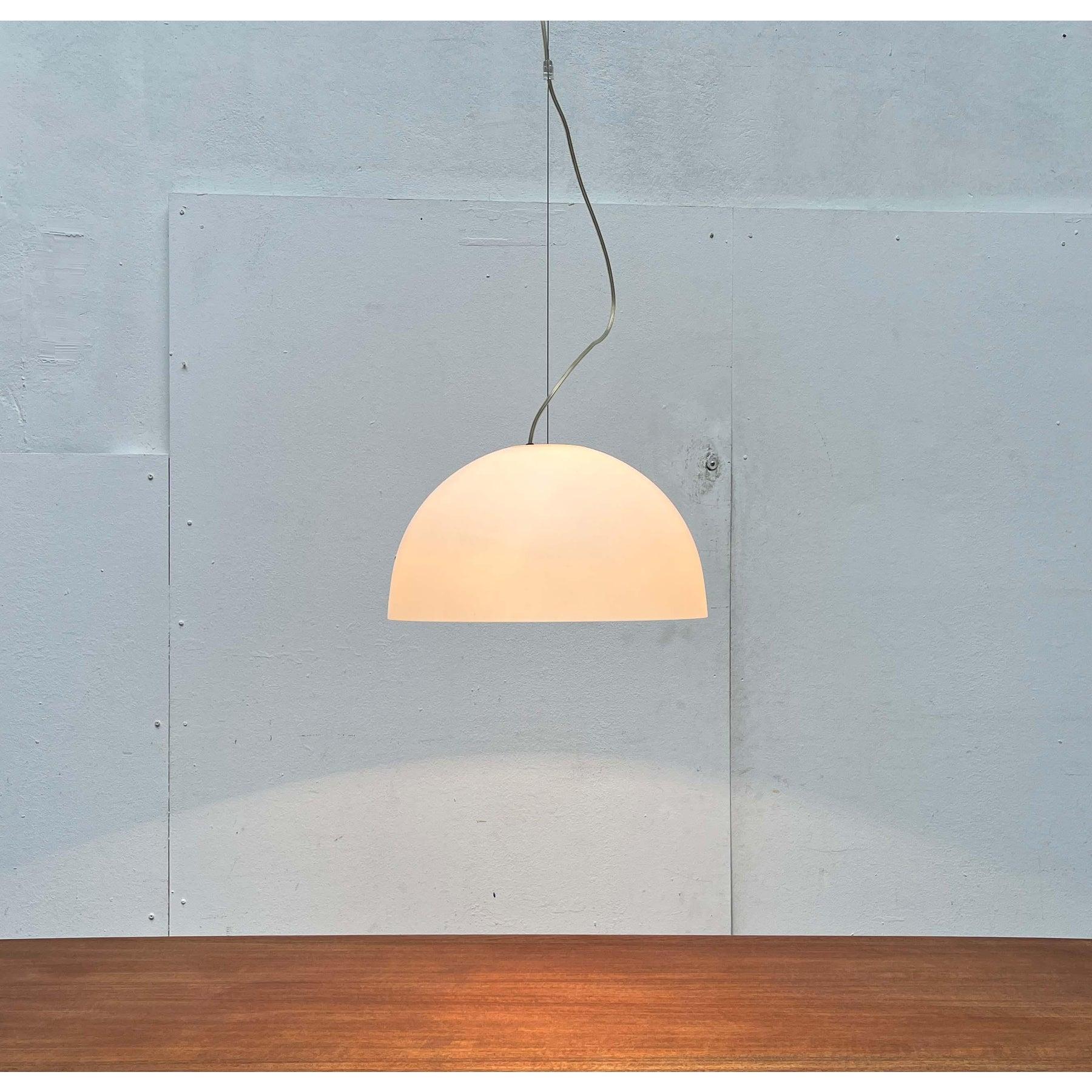 Set of 2 Postmodern Italian Model Gaia Glass Pendant Lamp by Luciano, 1980s For Sale 3