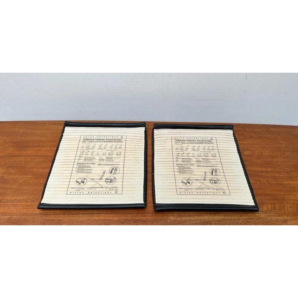 XX secolo Set di 2 pad per sedie in pelle Kreuzschwinger postmoderno di Till Behrens, anni '80 in vendita