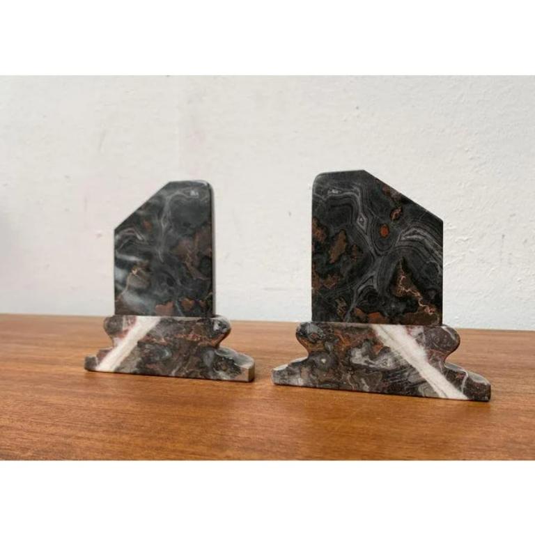 20th Century Set of 2 Postmodern Marble Bookends, 1980s For Sale