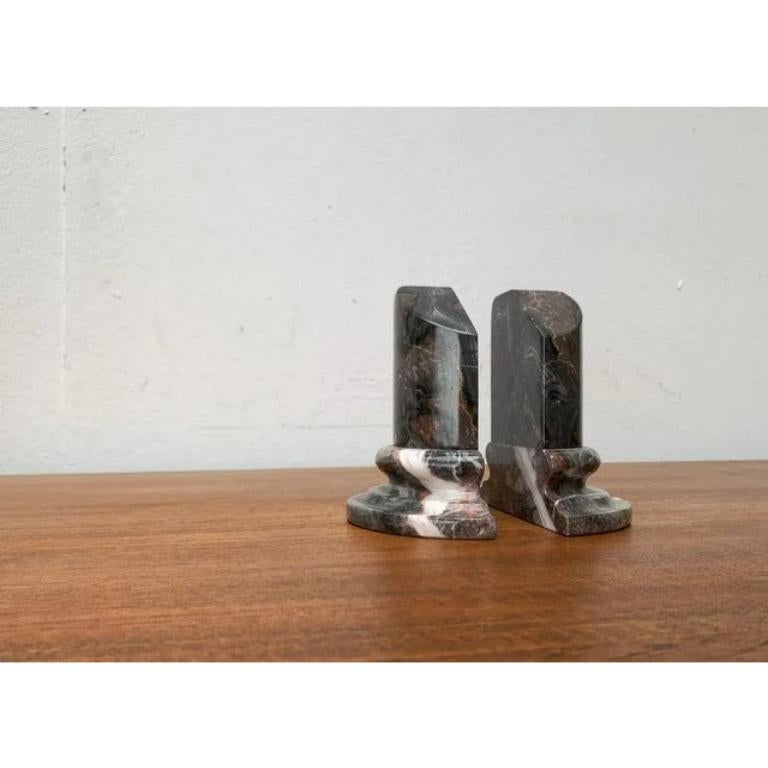Stone Set of 2 Postmodern Marble Bookends, 1980s For Sale