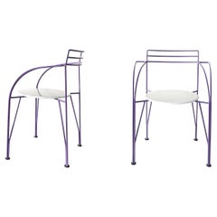Set of 2 Postmodern Minimalist French Chairs 'Lune D'argent' by Pascal Mourgue