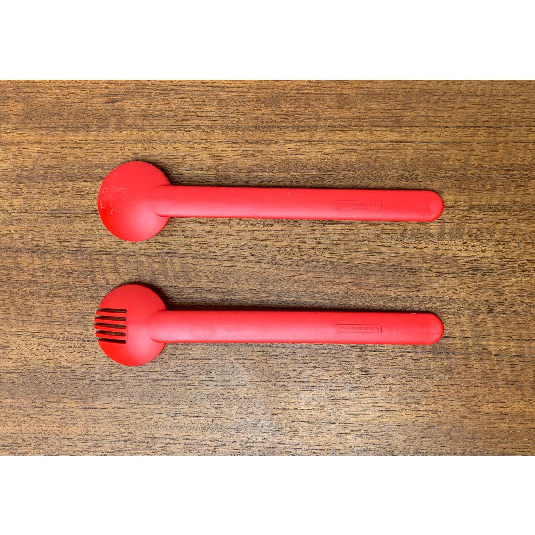 Set of 2 Postmodern Minimalist Swiss Salad Servers, 1970s (Schweizerisch) im Angebot