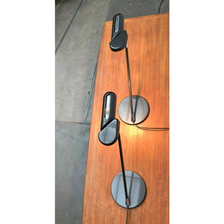 Set of 2 Postmodern Ring A400 Table Lamps by Bruno Gecchelin, Italy, 1970s In Excellent Condition For Sale In Hamburg, DE
