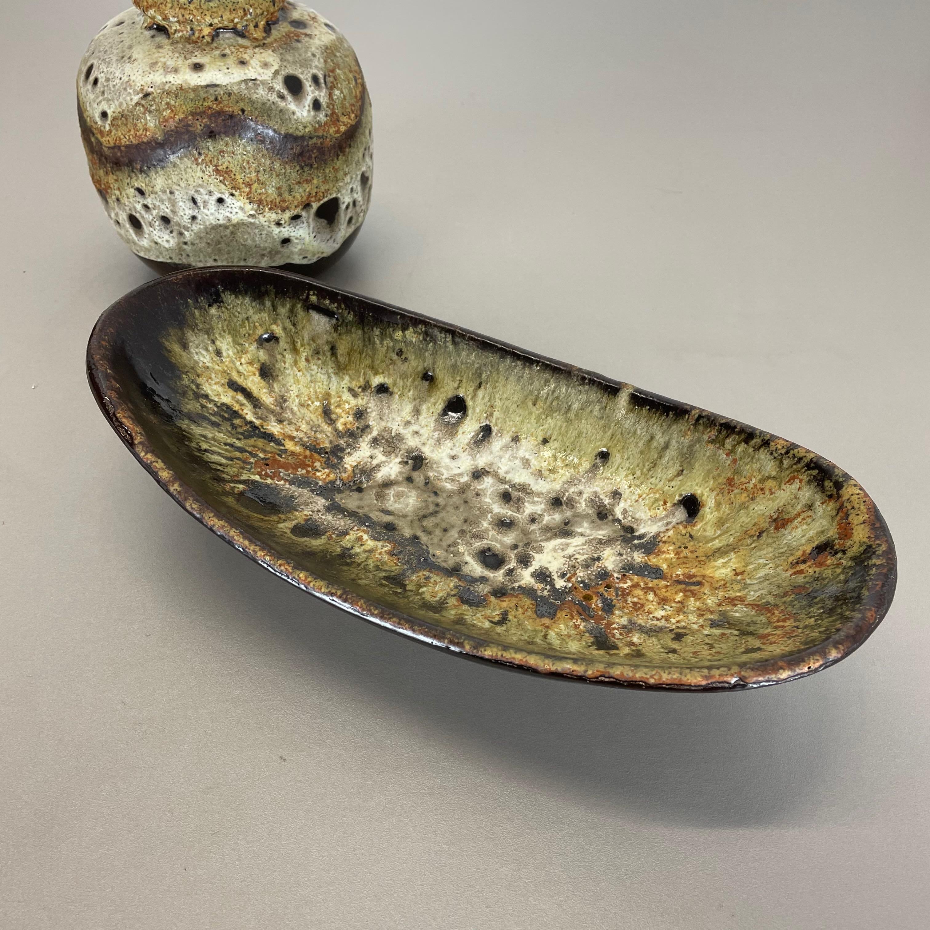 Ensemble de 2 éléments de poterie en lave grasse abstraite conçu par Ruscha, Allemagne, années 1960 en vente 4
