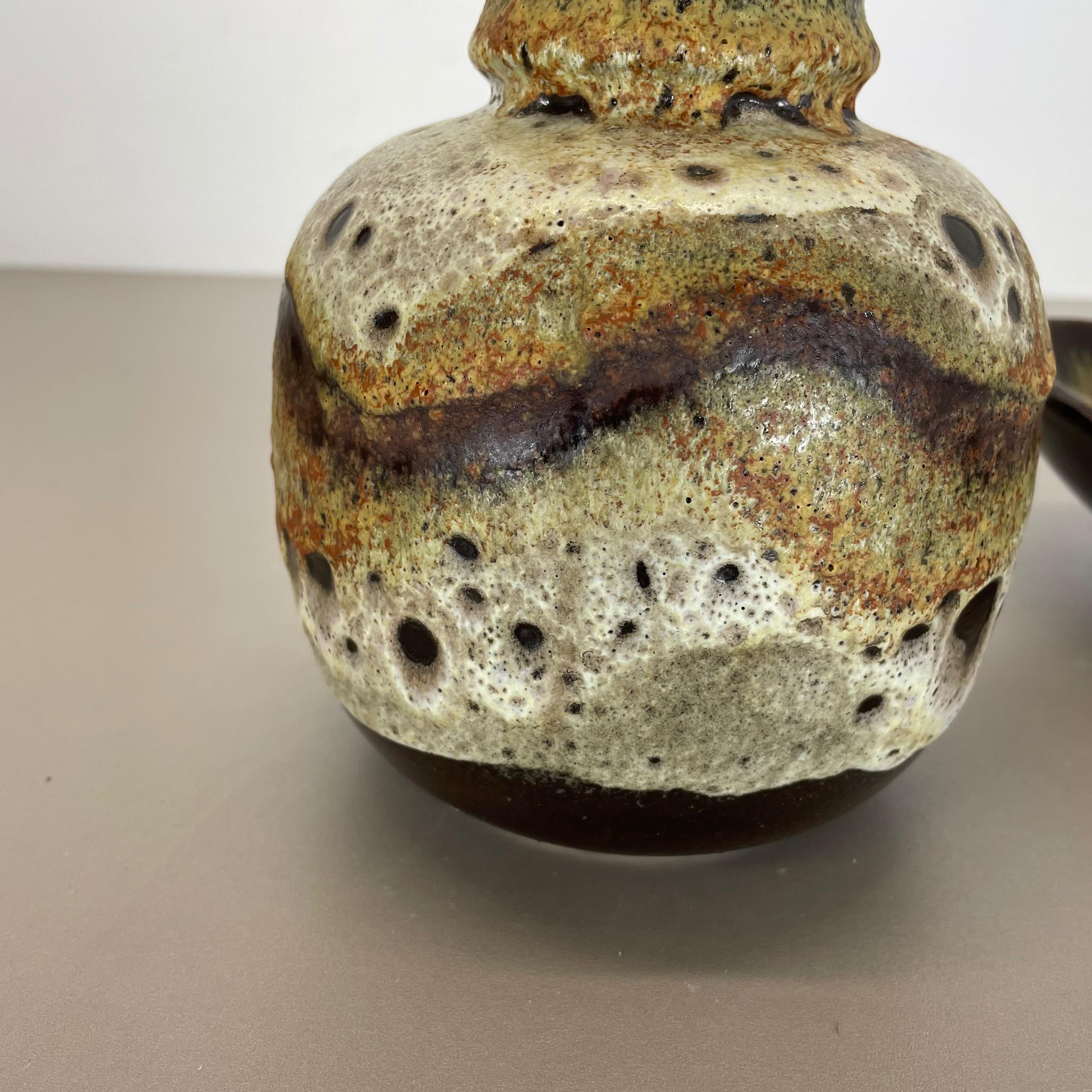Allemand Ensemble de 2 éléments de poterie en lave grasse abstraite conçu par Ruscha, Allemagne, années 1960 en vente