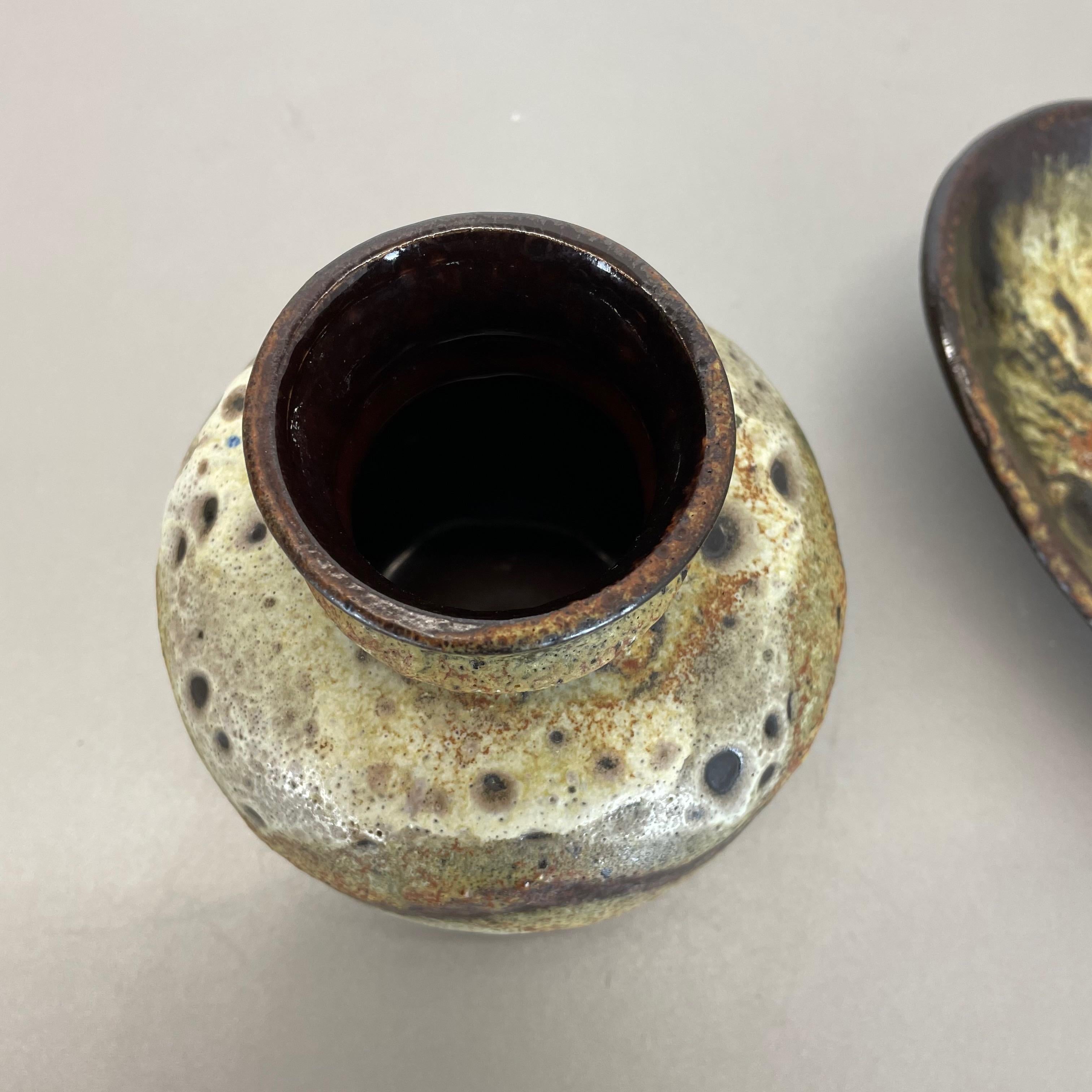 20th Century Set of 2 Pottery Elements Fat Lava Abstract Designed by Ruscha, Germany, 1960s For Sale