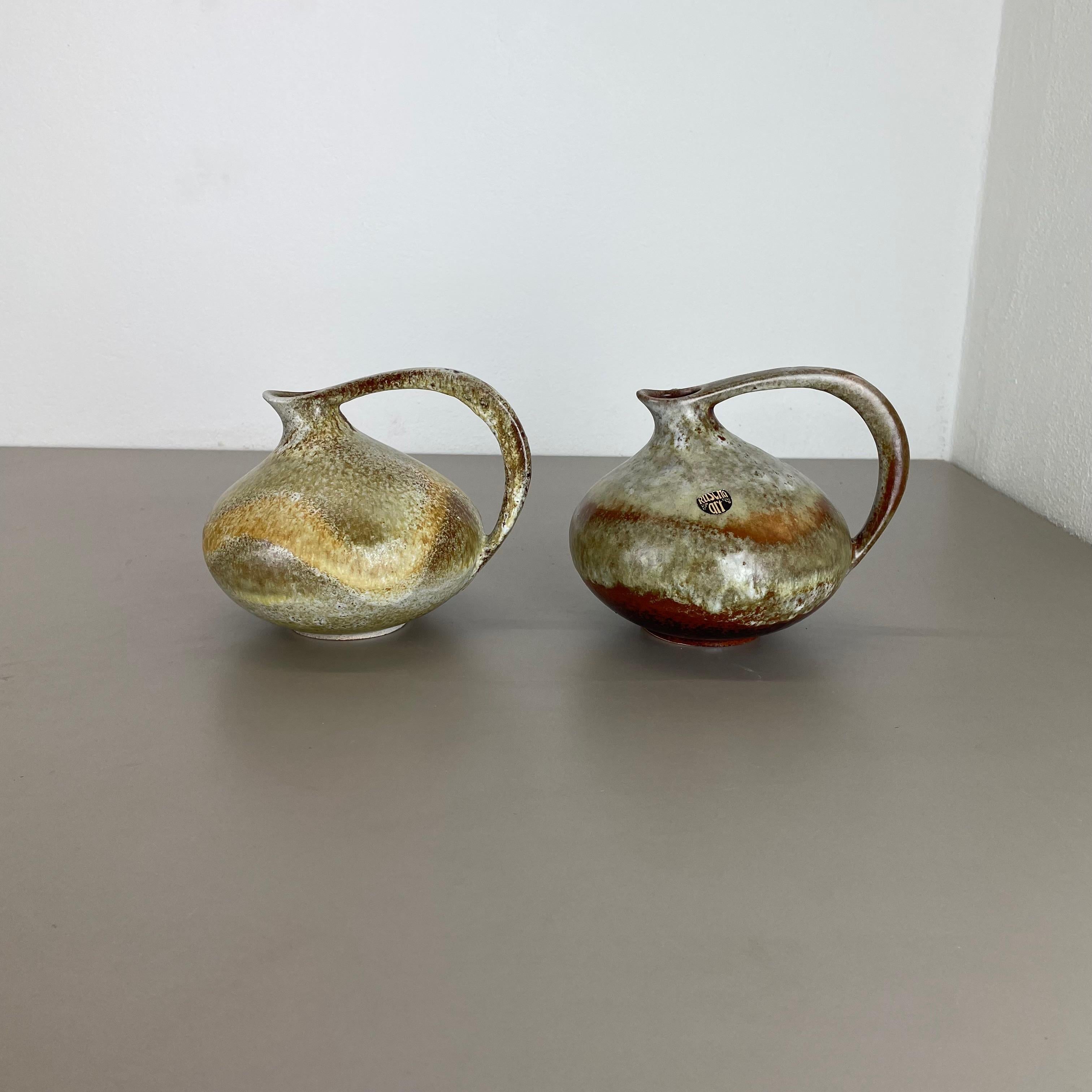 Mid-Century Modern Set of 2 Pottery Vases 