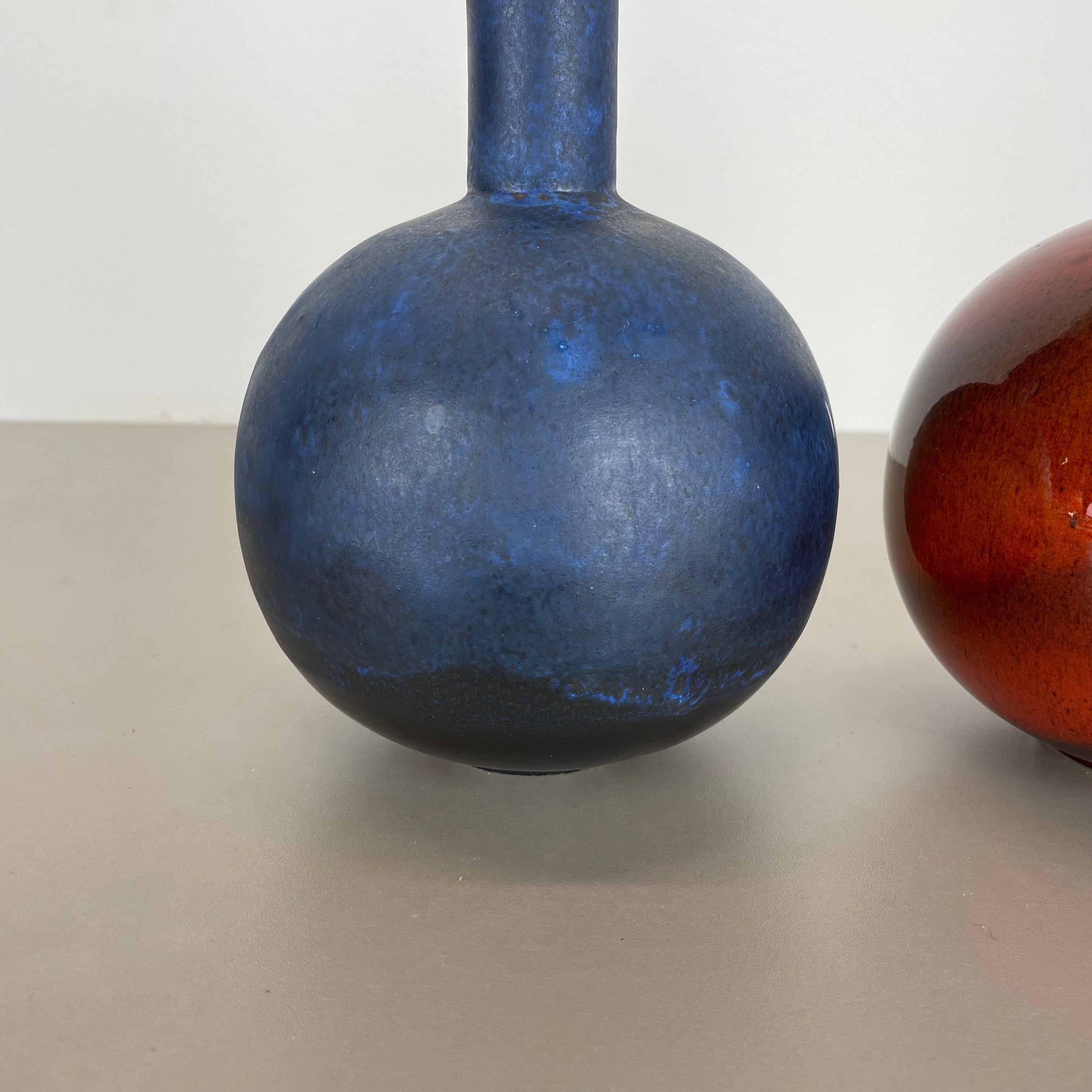 Ensemble de 2 vases en poterie lave grasse abstraite conçus par Ruscha, Allemagne, années 1960 en vente 3