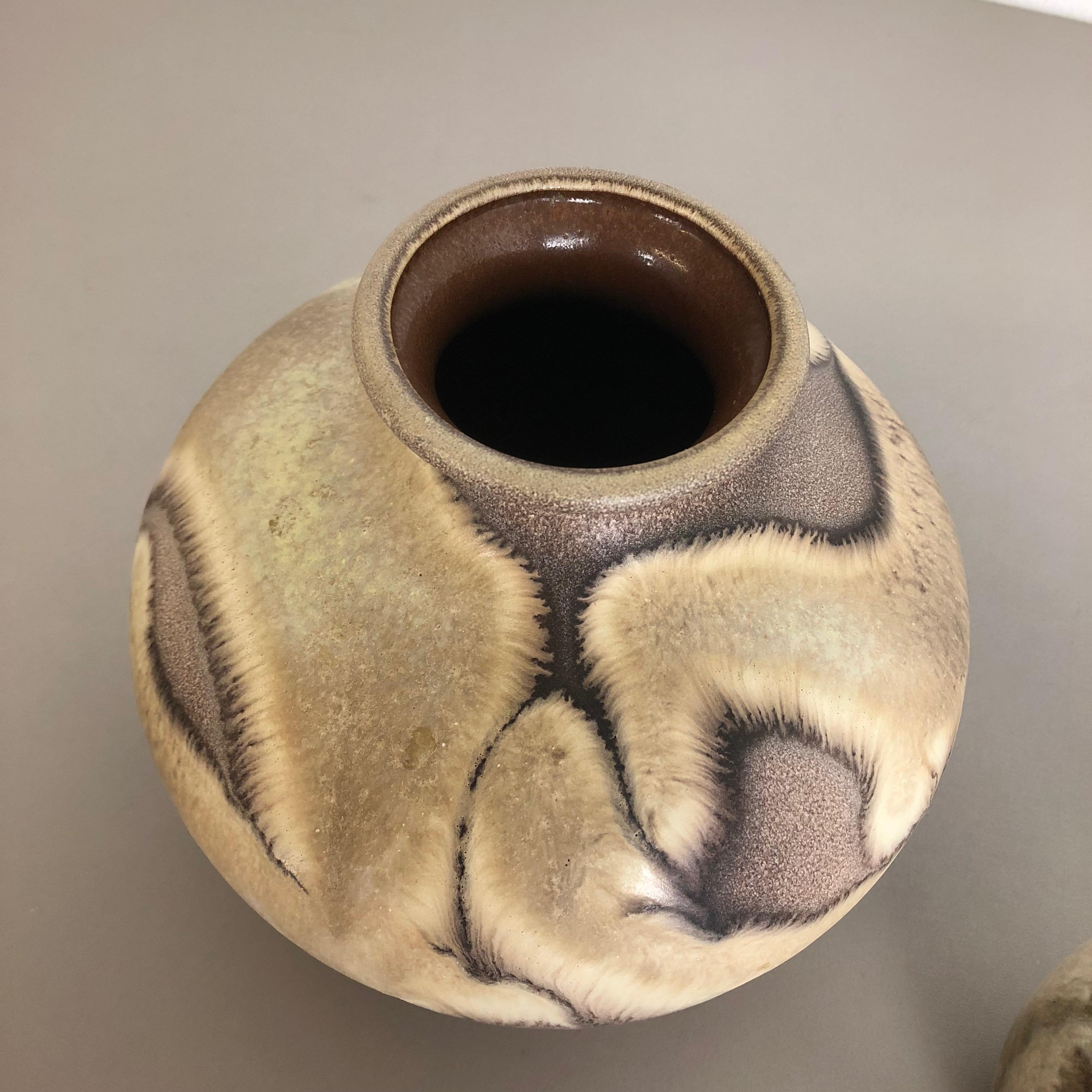 Ensemble de 2 vases en poterie lave grasse abstraite conçus par Ruscha, Allemagne, années 1960 en vente 4