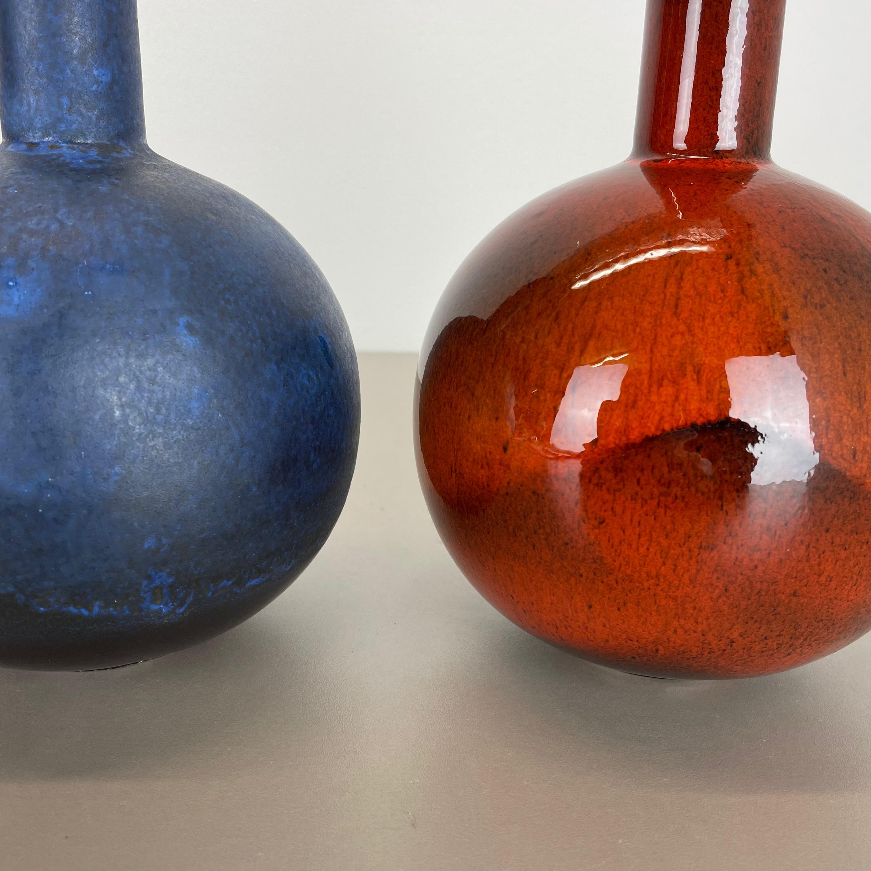 Set of 2 Pottery Vases Fat Lava Abstract Designed by Ruscha, Germany, 1960s For Sale 5