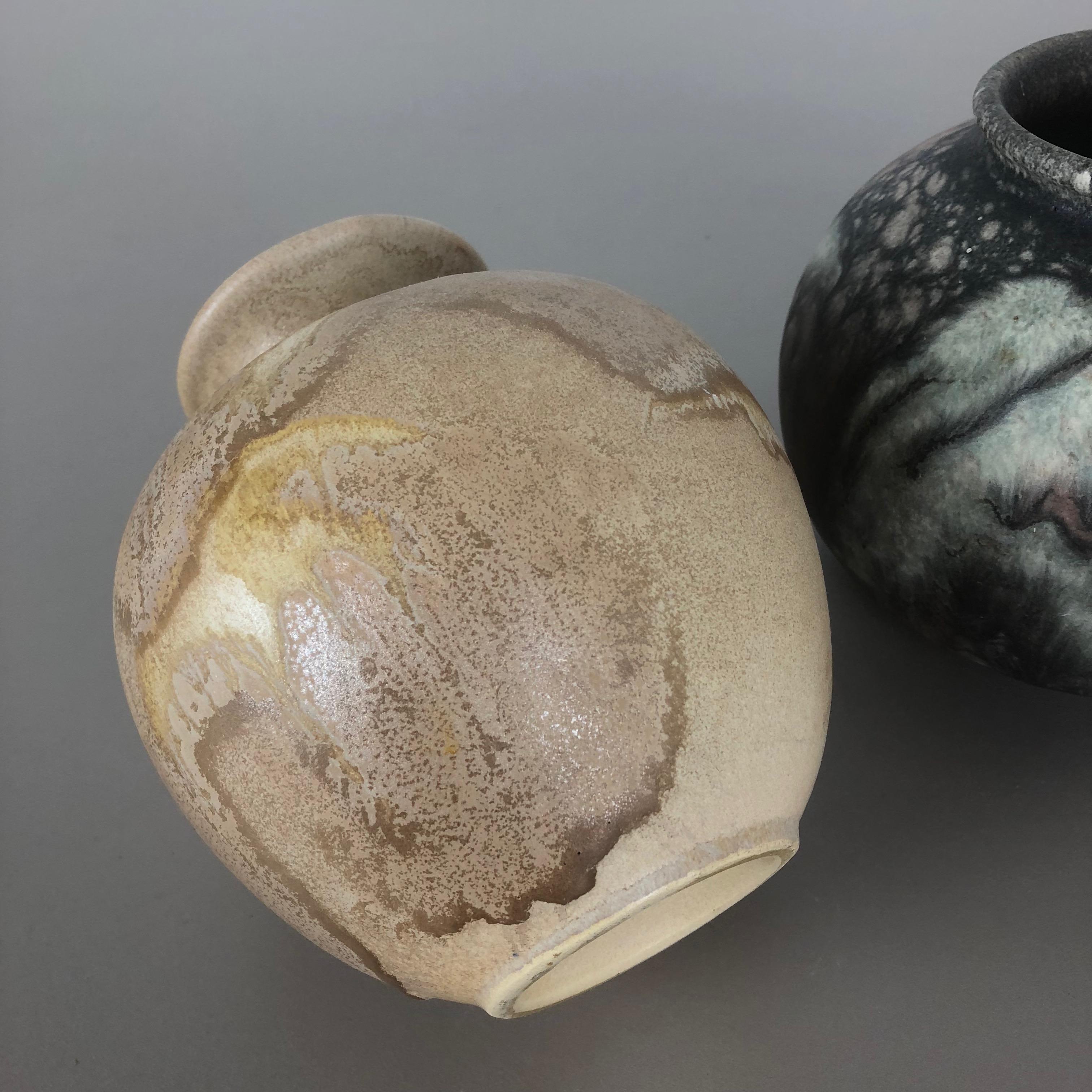 Set di 2 vasi in ceramica Fat Lava Abstract disegnati da Ruscha, Germania, anni '60 in vendita 5