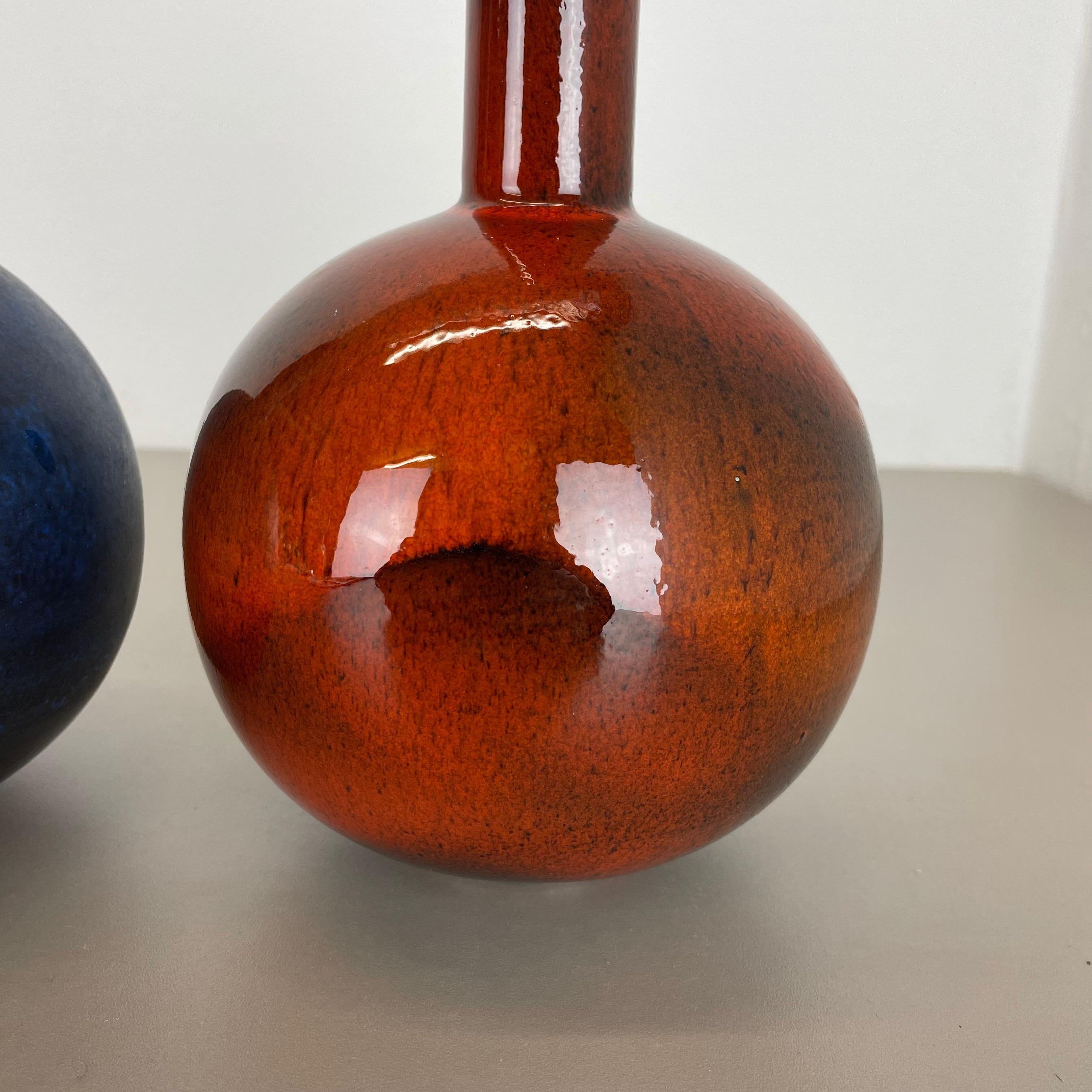 Ensemble de 2 vases en poterie lave grasse abstraite conçus par Ruscha, Allemagne, années 1960 en vente 5