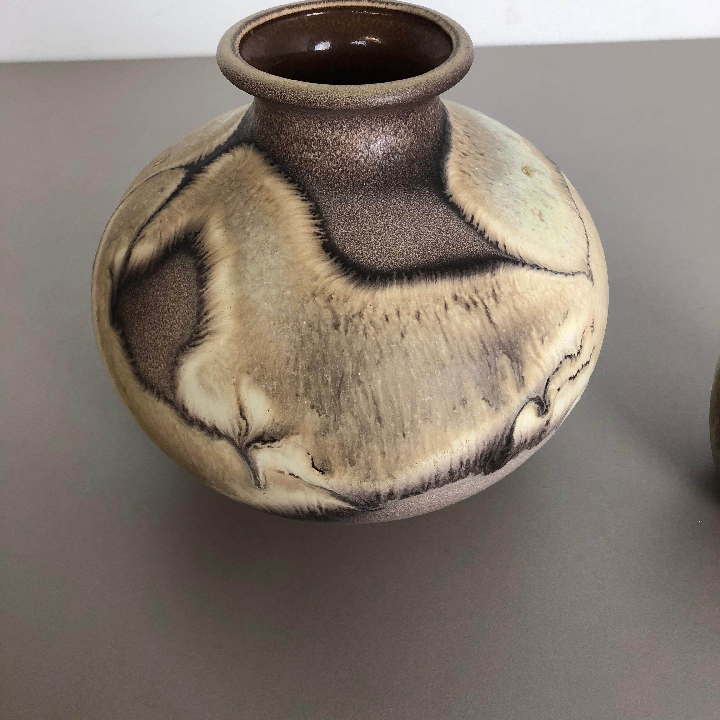 Ensemble de 2 vases en poterie lave grasse abstraite conçus par Ruscha, Allemagne, années 1960 en vente 7