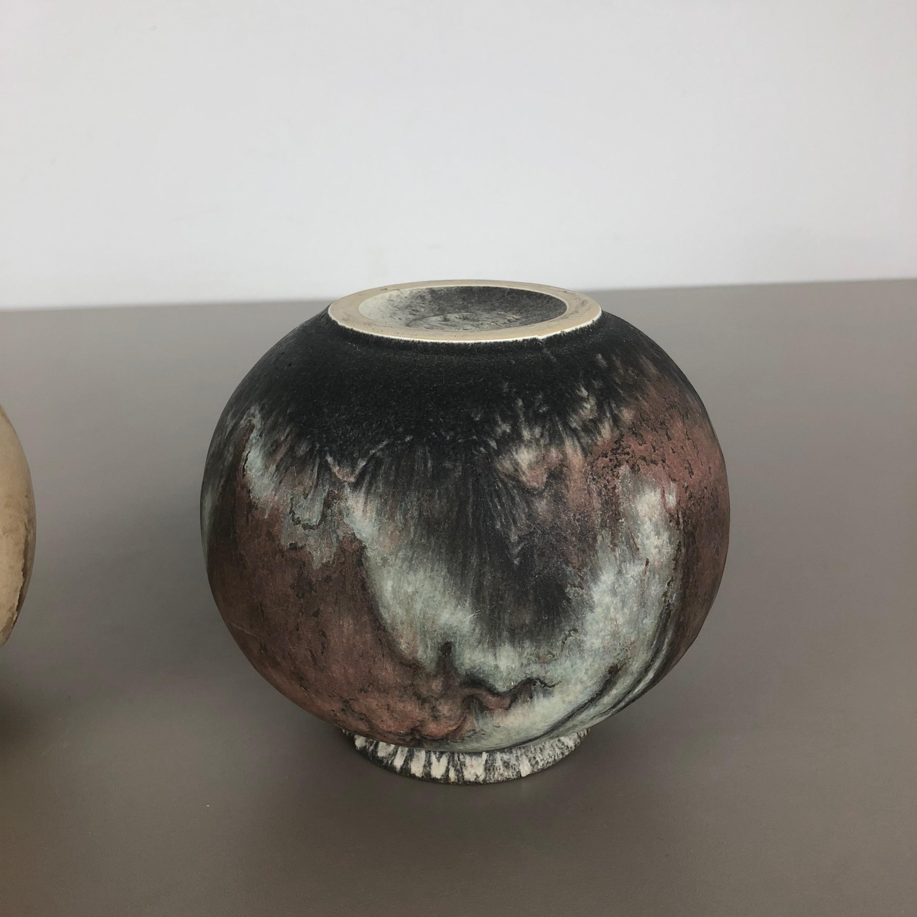 Set of 2 Pottery Vases Fat Lava Abstract Designed by Ruscha, Germany, 1960s For Sale 8