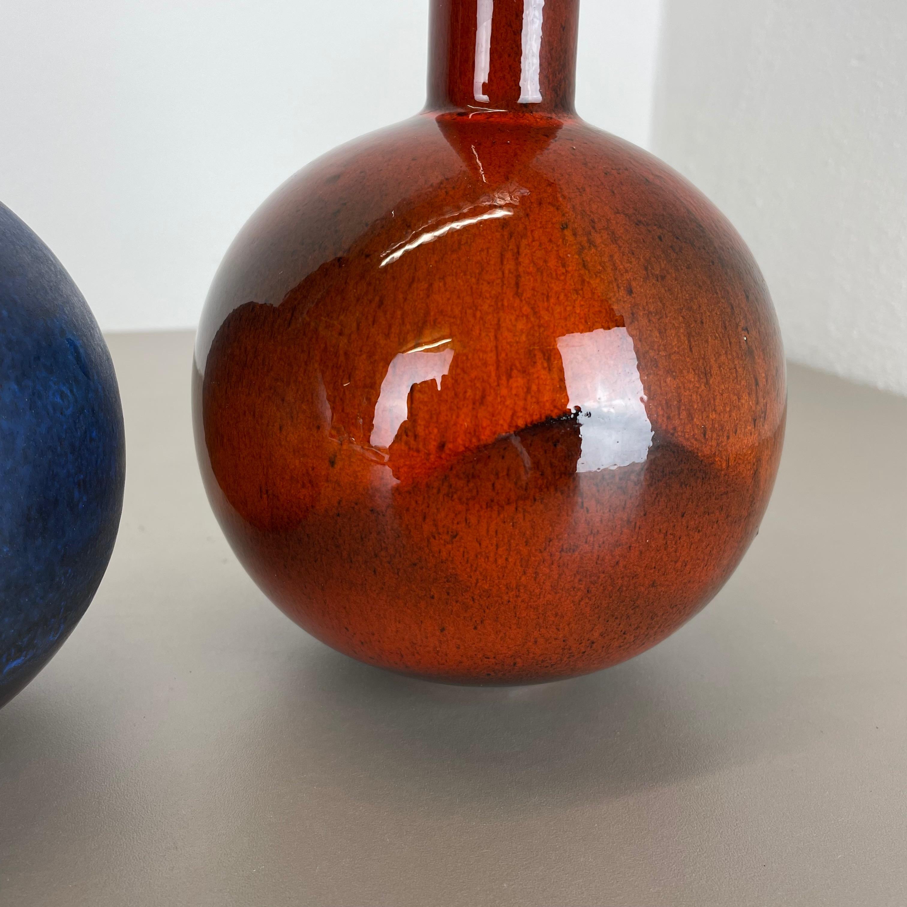 Set of 2 Pottery Vases Fat Lava Abstract Designed by Ruscha, Germany, 1960s For Sale 9