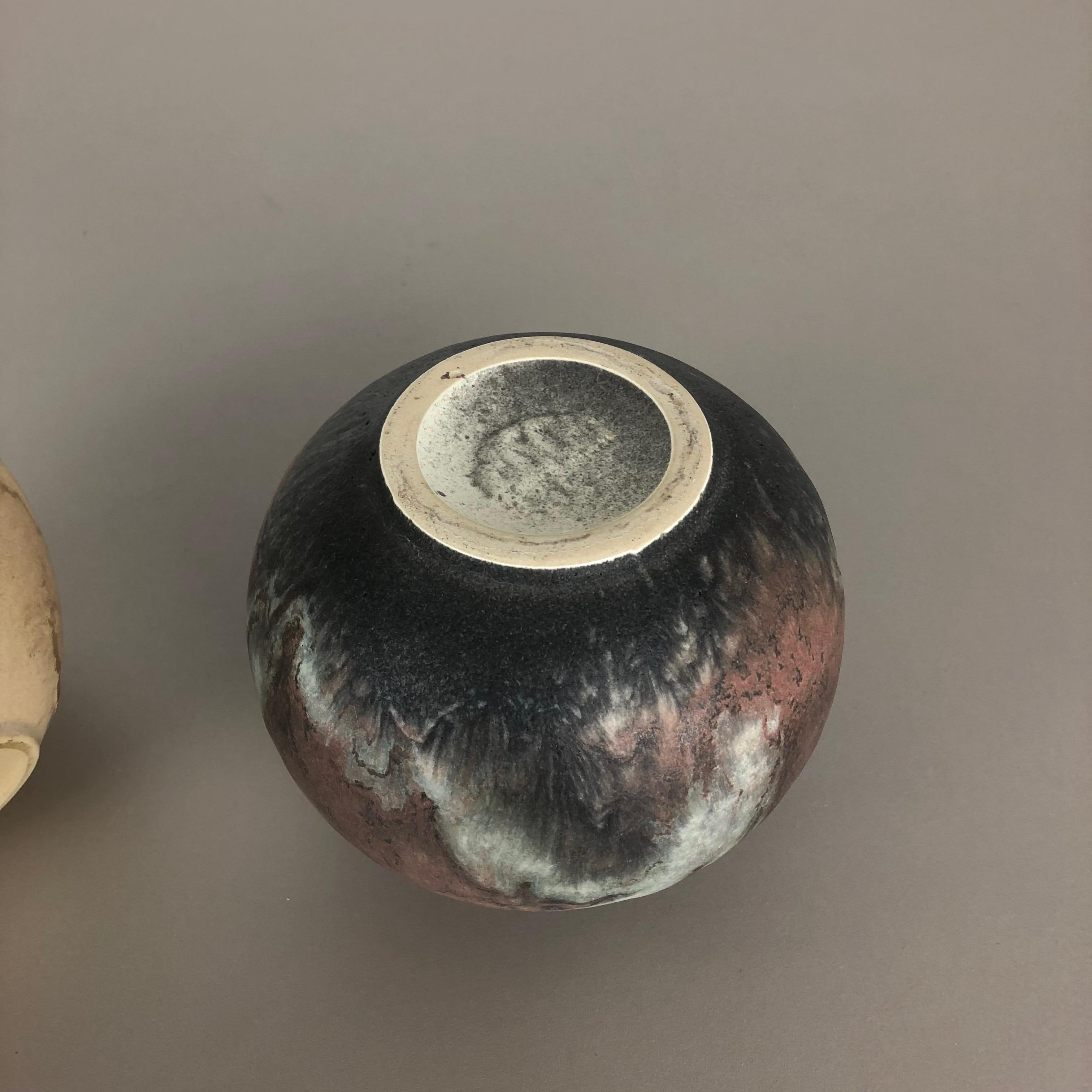 Set di 2 vasi in ceramica Fat Lava Abstract disegnati da Ruscha, Germania, anni '60 in vendita 9