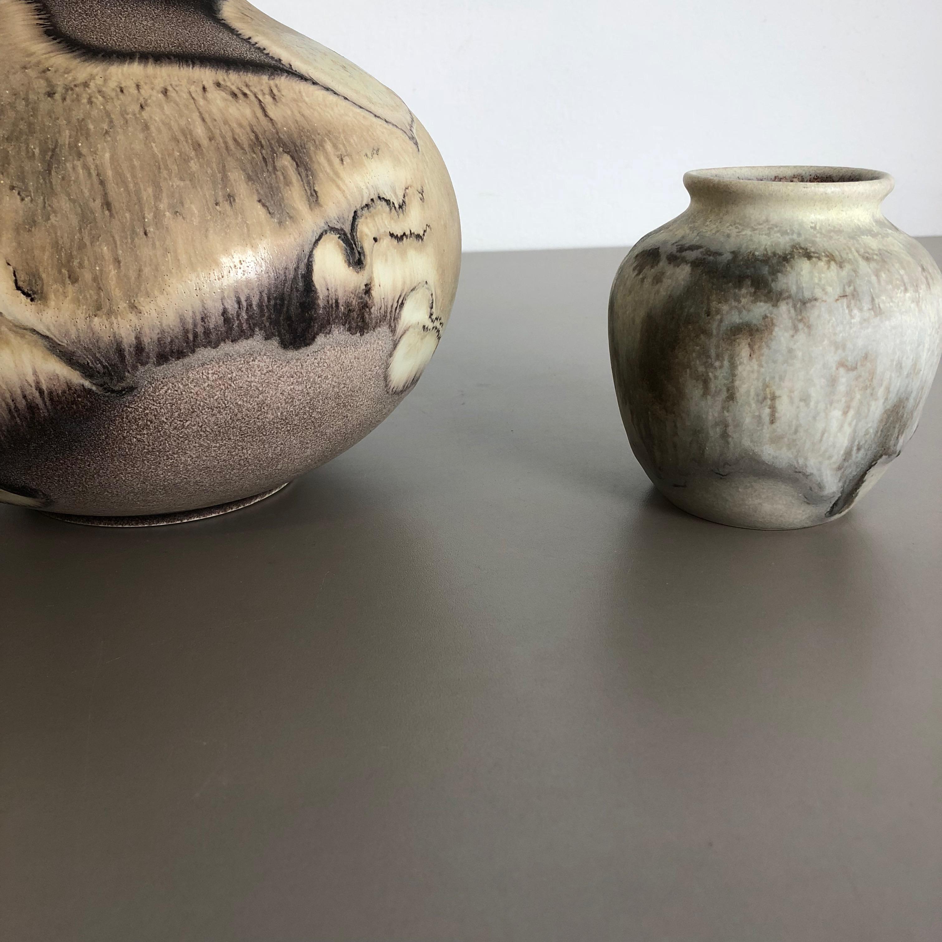 Ensemble de 2 vases en poterie lave grasse abstraite conçus par Ruscha, Allemagne, années 1960 en vente 9