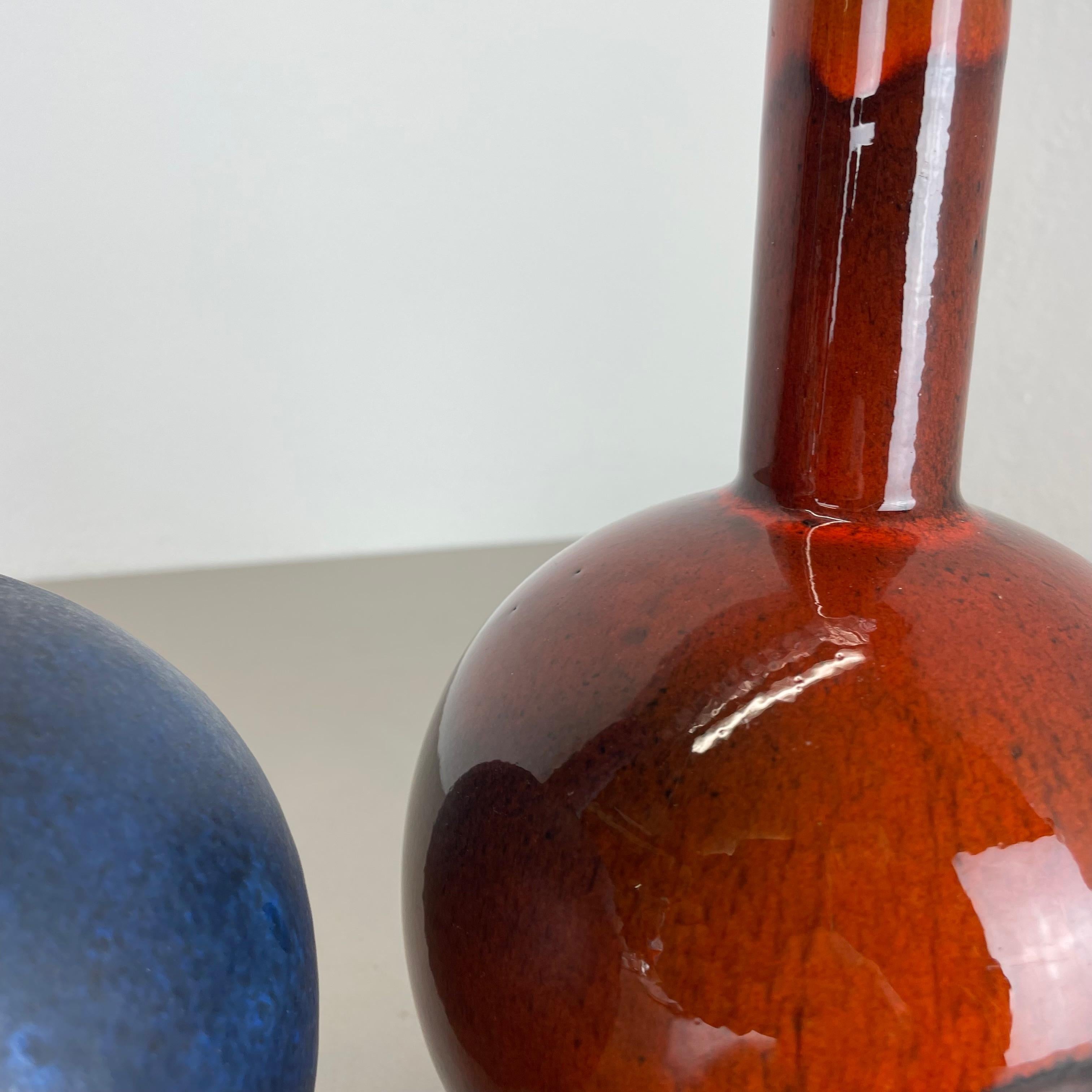 Set of 2 Pottery Vases Fat Lava Abstract Designed by Ruscha, Germany, 1960s For Sale 10