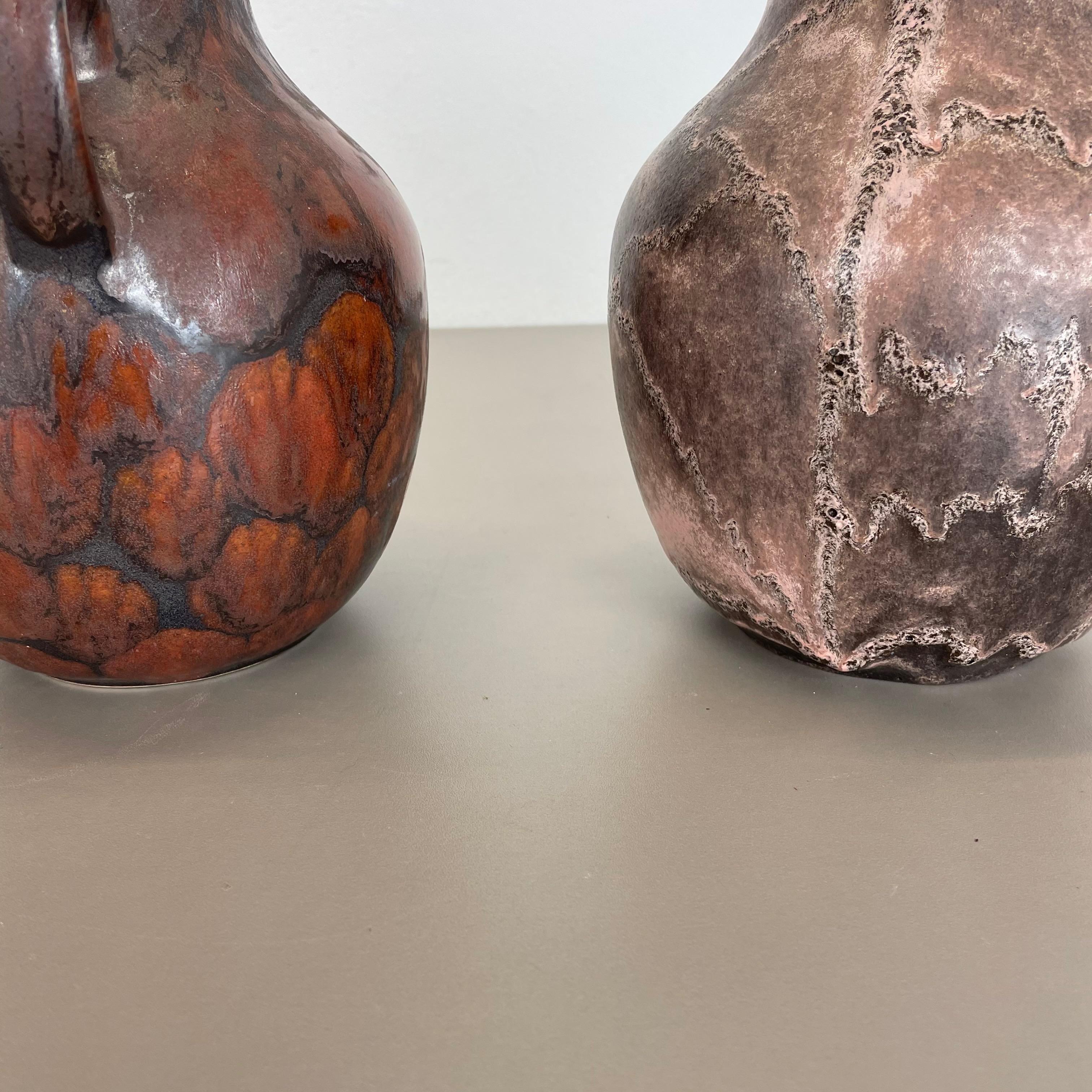 Ensemble de 2 vases en poterie lave grasse abstraite conçus par Ruscha, Allemagne, années 1960 en vente 10