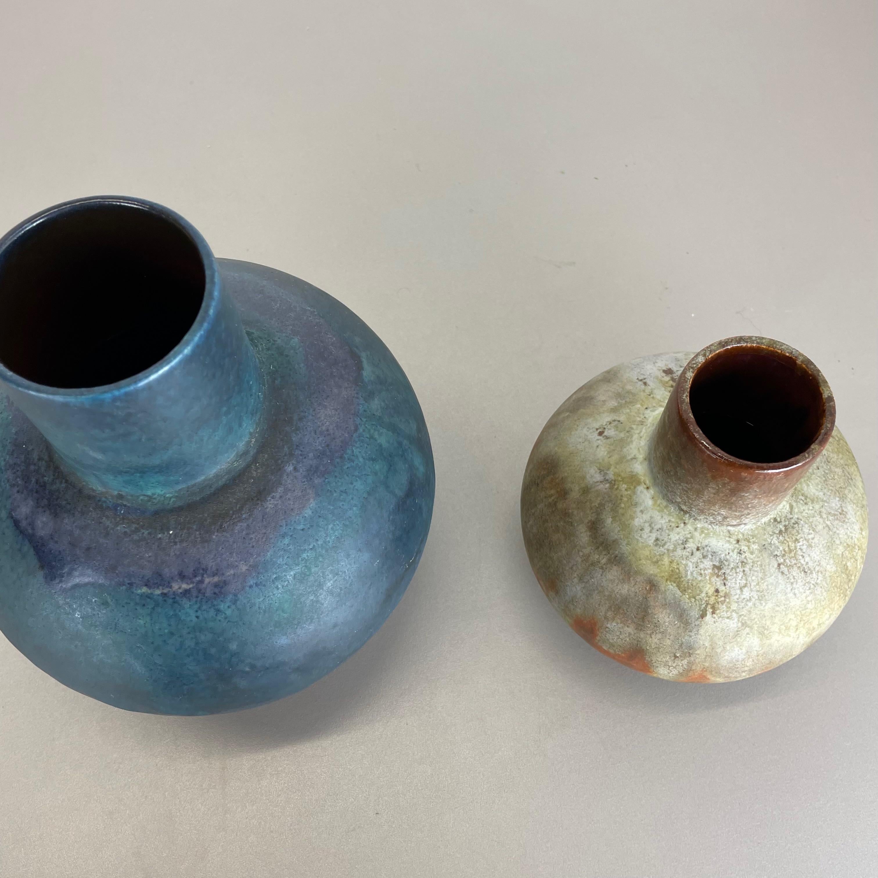 Ensemble de 2 vases en poterie lave grasse abstraite conçus par Ruscha, Allemagne, années 1960 en vente 10