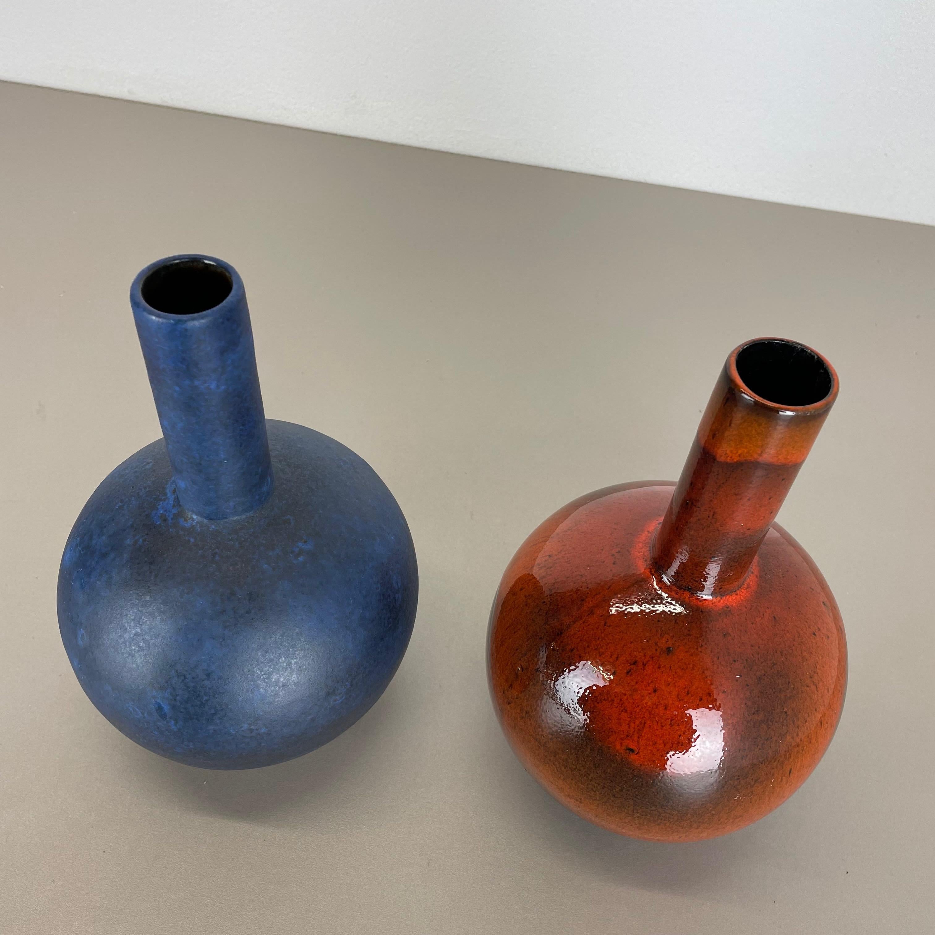 Ensemble de 2 vases en poterie lave grasse abstraite conçus par Ruscha, Allemagne, années 1960 en vente 11