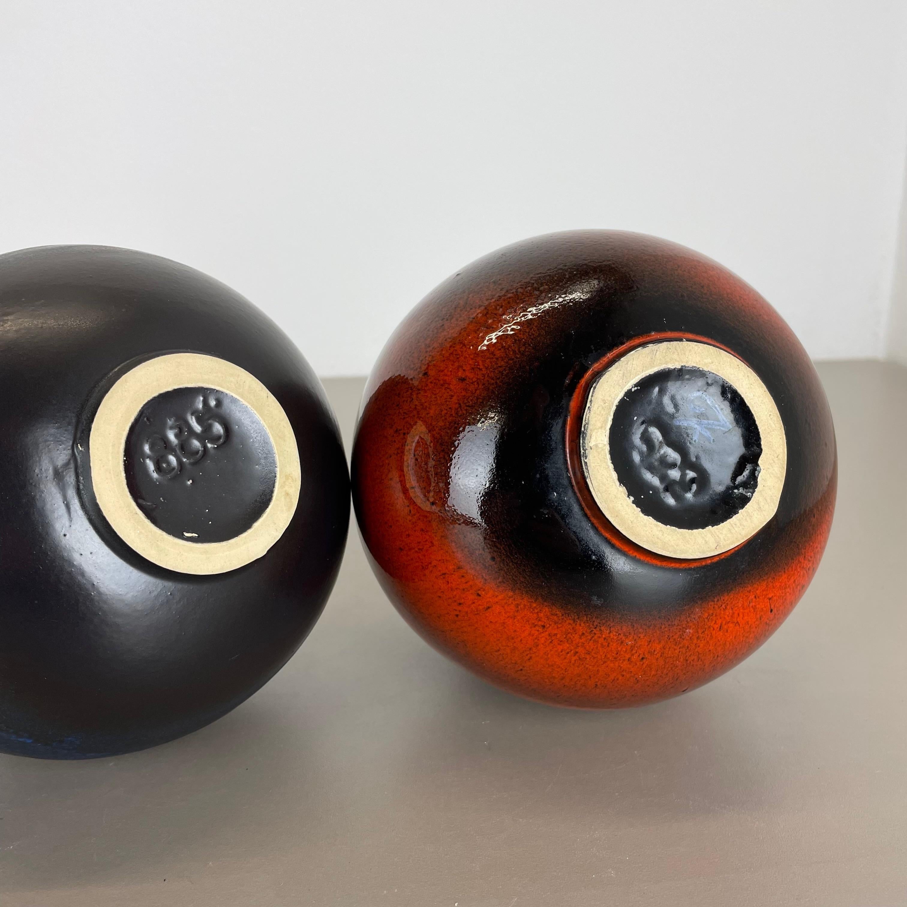 Set of 2 Pottery Vases Fat Lava Abstract Designed by Ruscha, Germany, 1960s For Sale 14