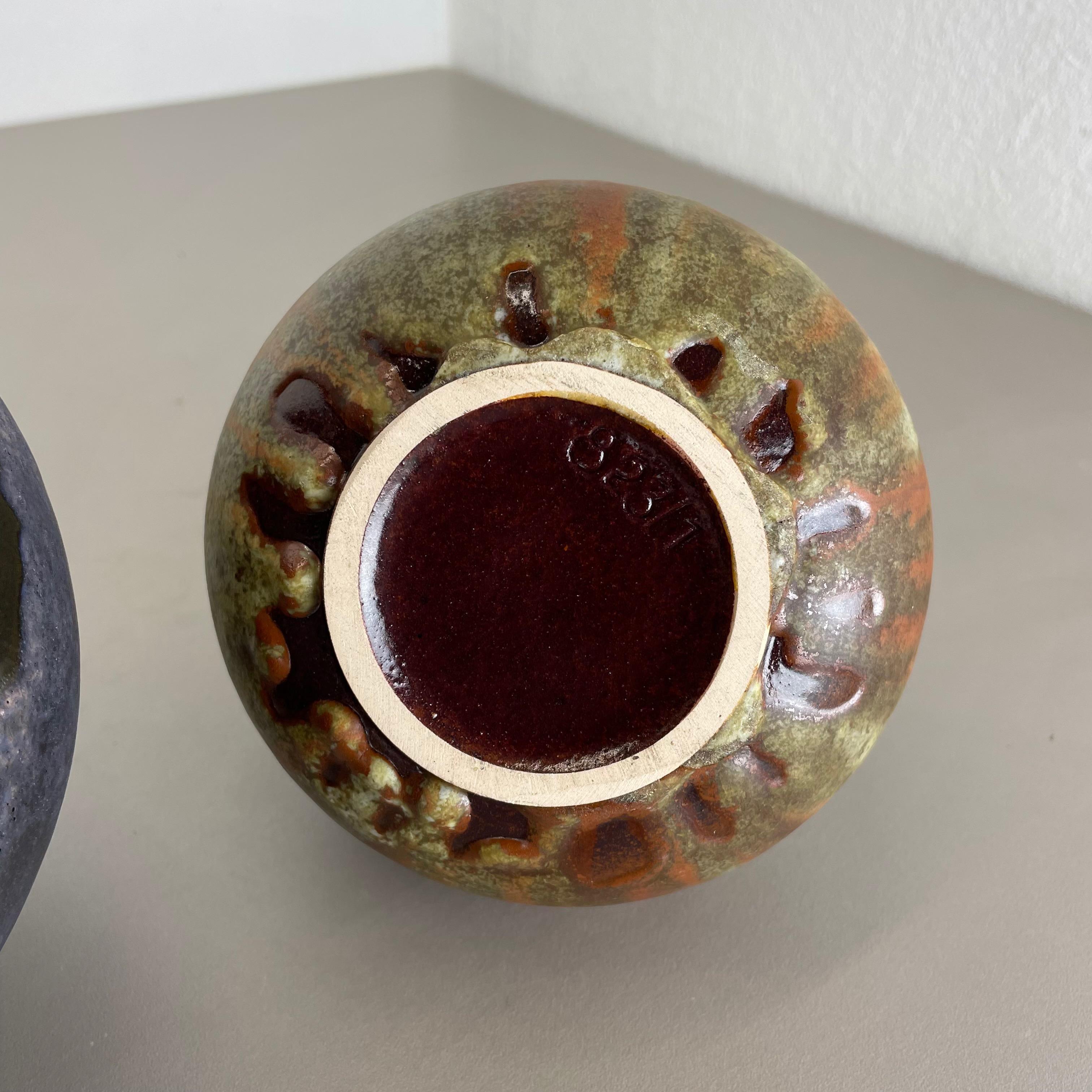 Ensemble de 2 vases en poterie lave grasse abstraite conçus par Ruscha, Allemagne, années 1960 en vente 13