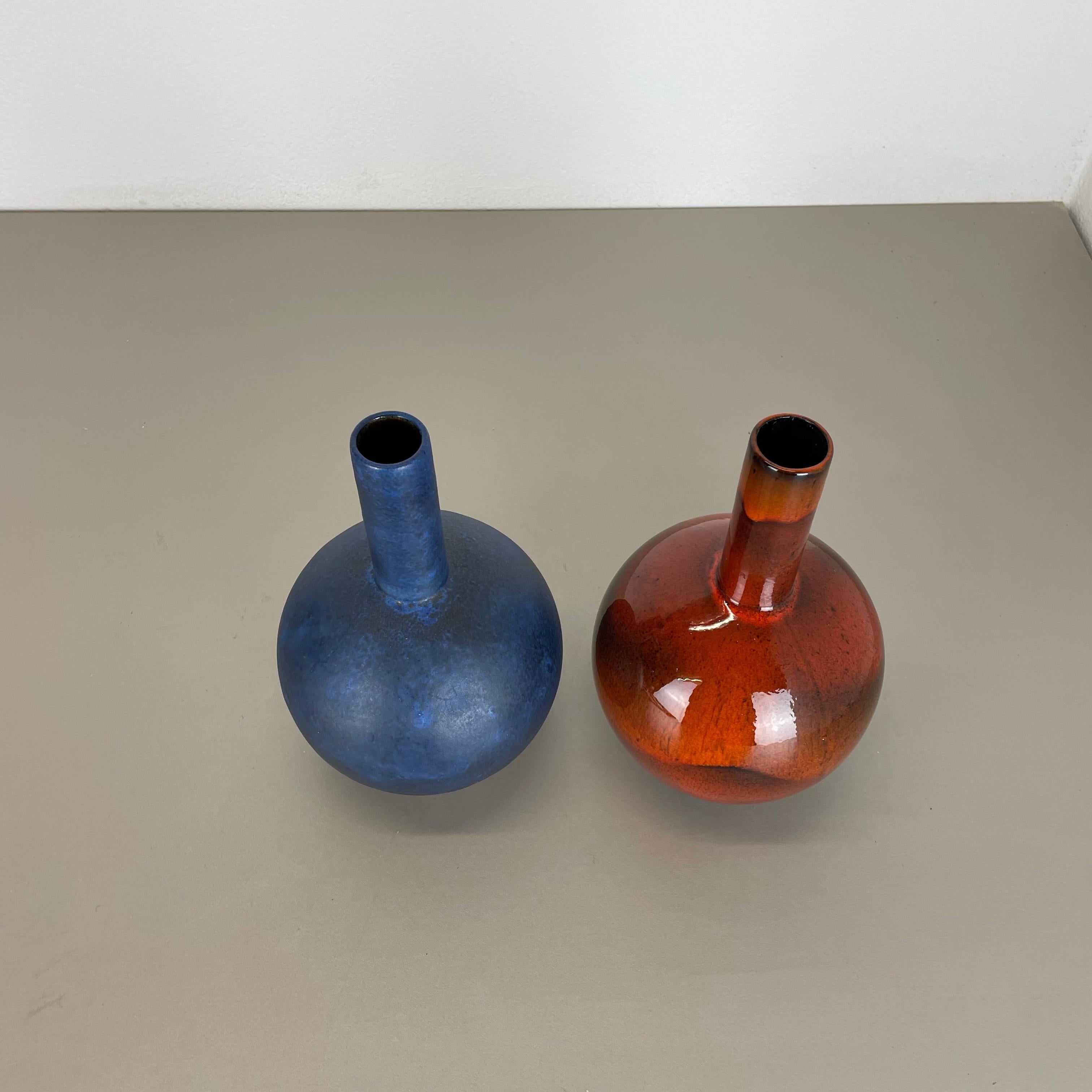 Allemand Ensemble de 2 vases en poterie lave grasse abstraite conçus par Ruscha, Allemagne, années 1960 en vente