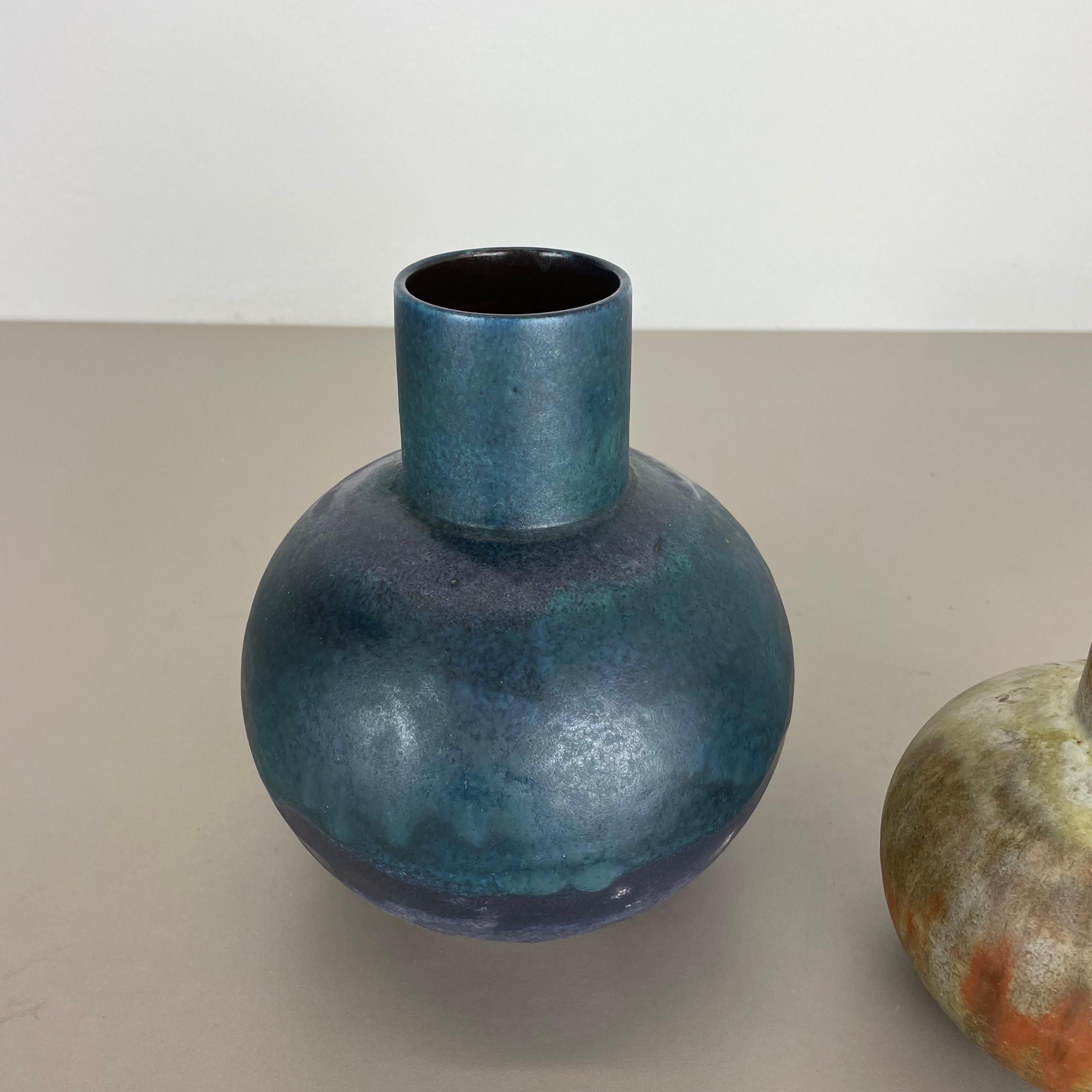 20th Century Set of 2 Pottery Vases Fat Lava Abstract Designed by Ruscha, Germany, 1960s For Sale