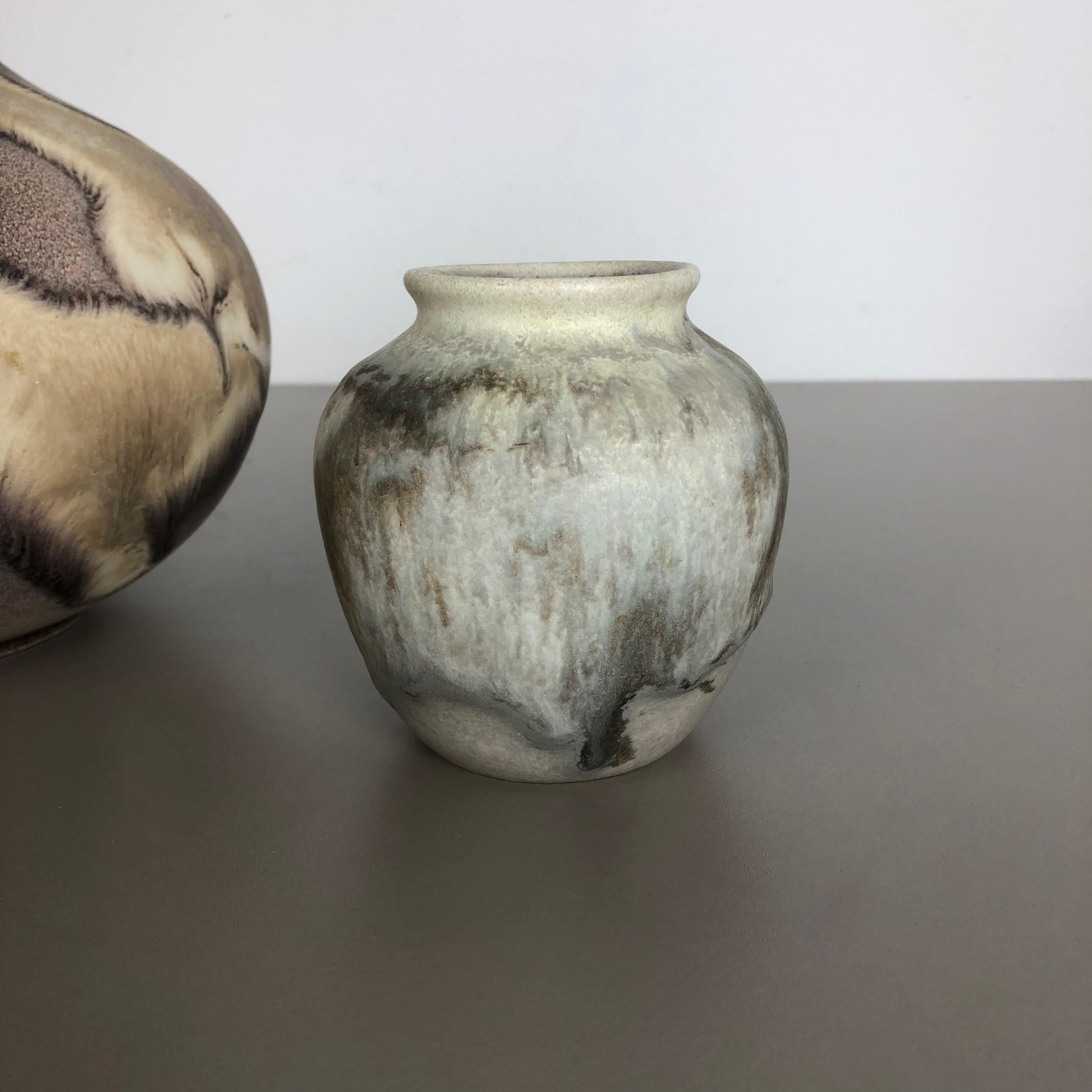 Céramique Ensemble de 2 vases en poterie lave grasse abstraite conçus par Ruscha, Allemagne, années 1960 en vente