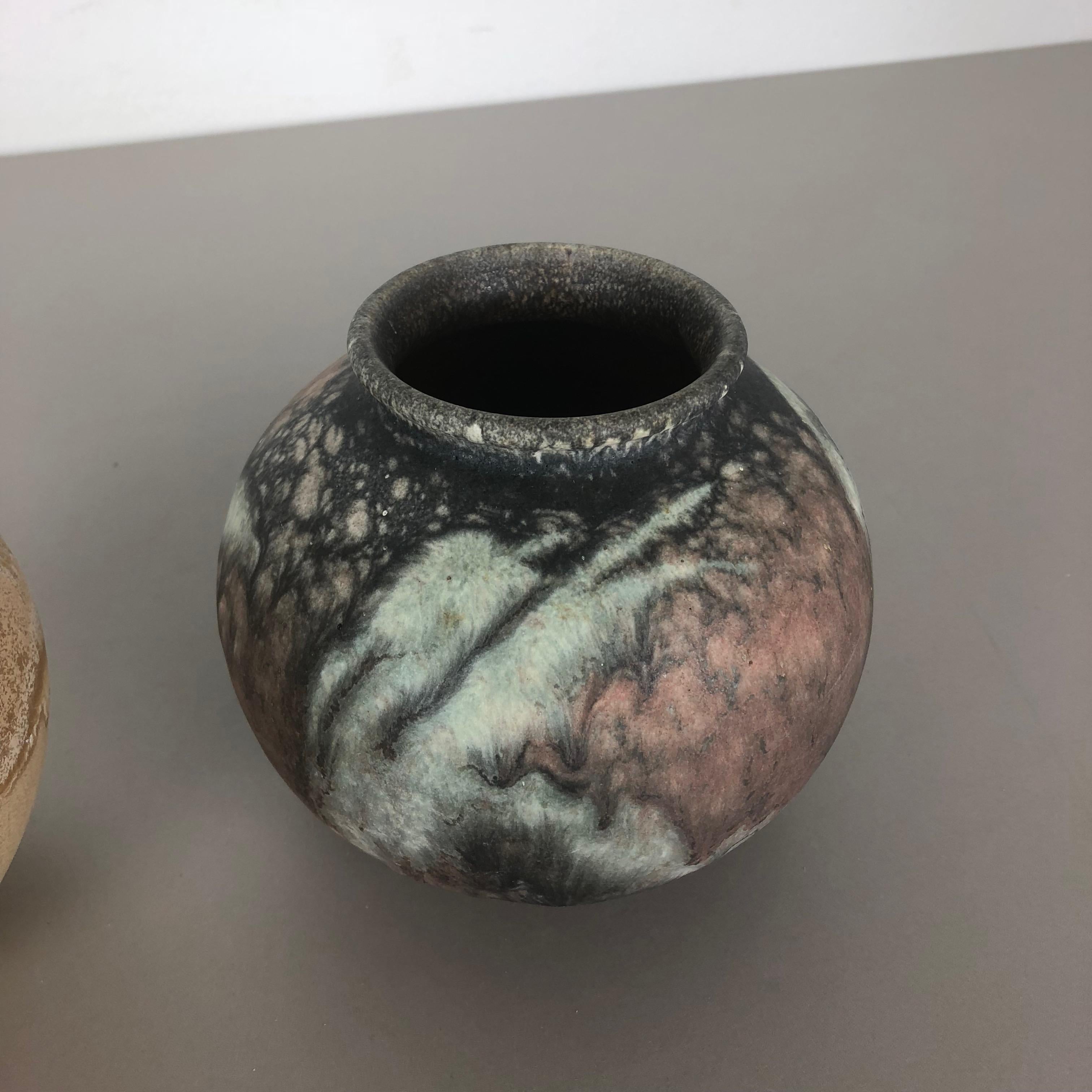 Set of 2 Pottery Vases Fat Lava Abstract Designed by Ruscha, Germany, 1960s For Sale 1