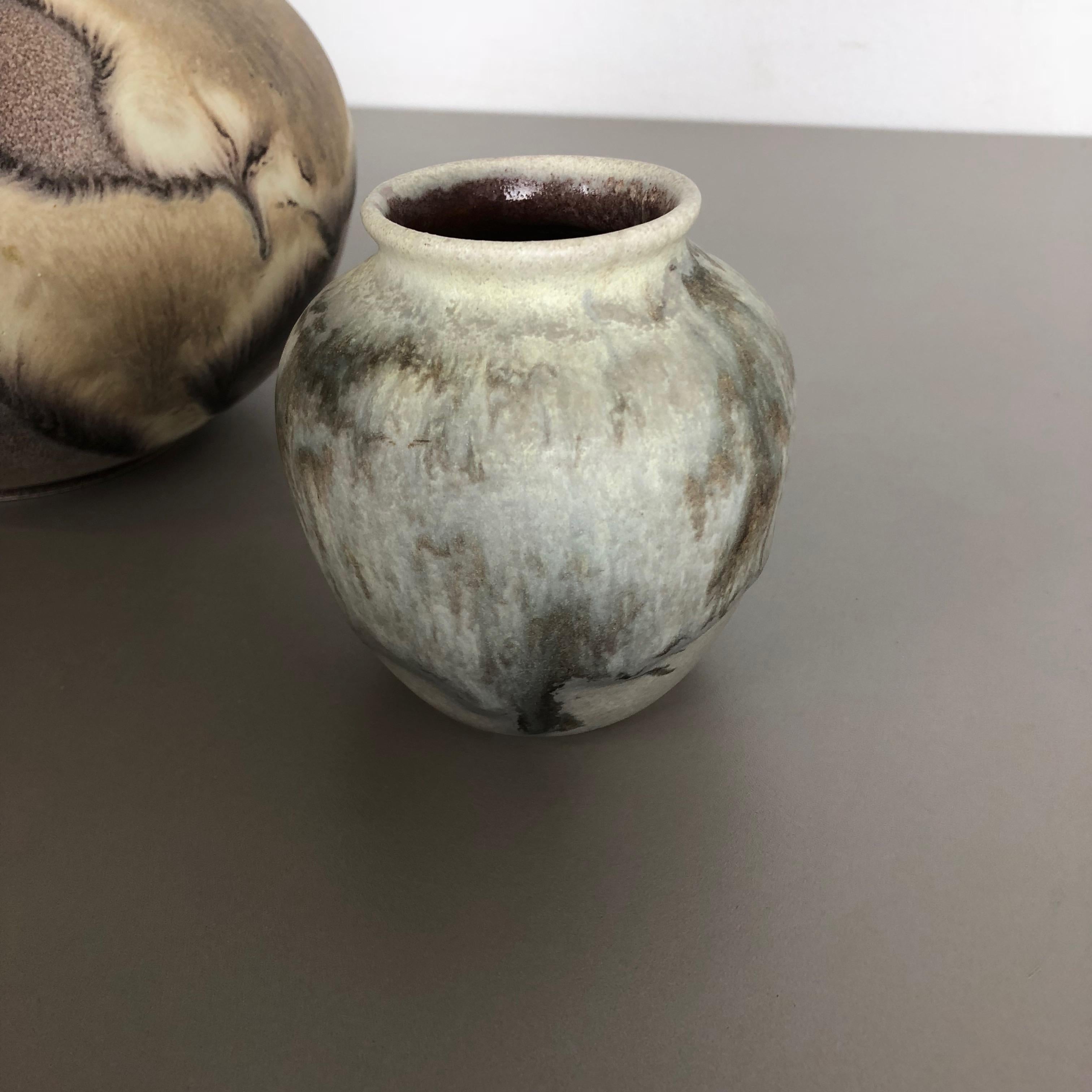 Ensemble de 2 vases en poterie lave grasse abstraite conçus par Ruscha, Allemagne, années 1960 en vente 2