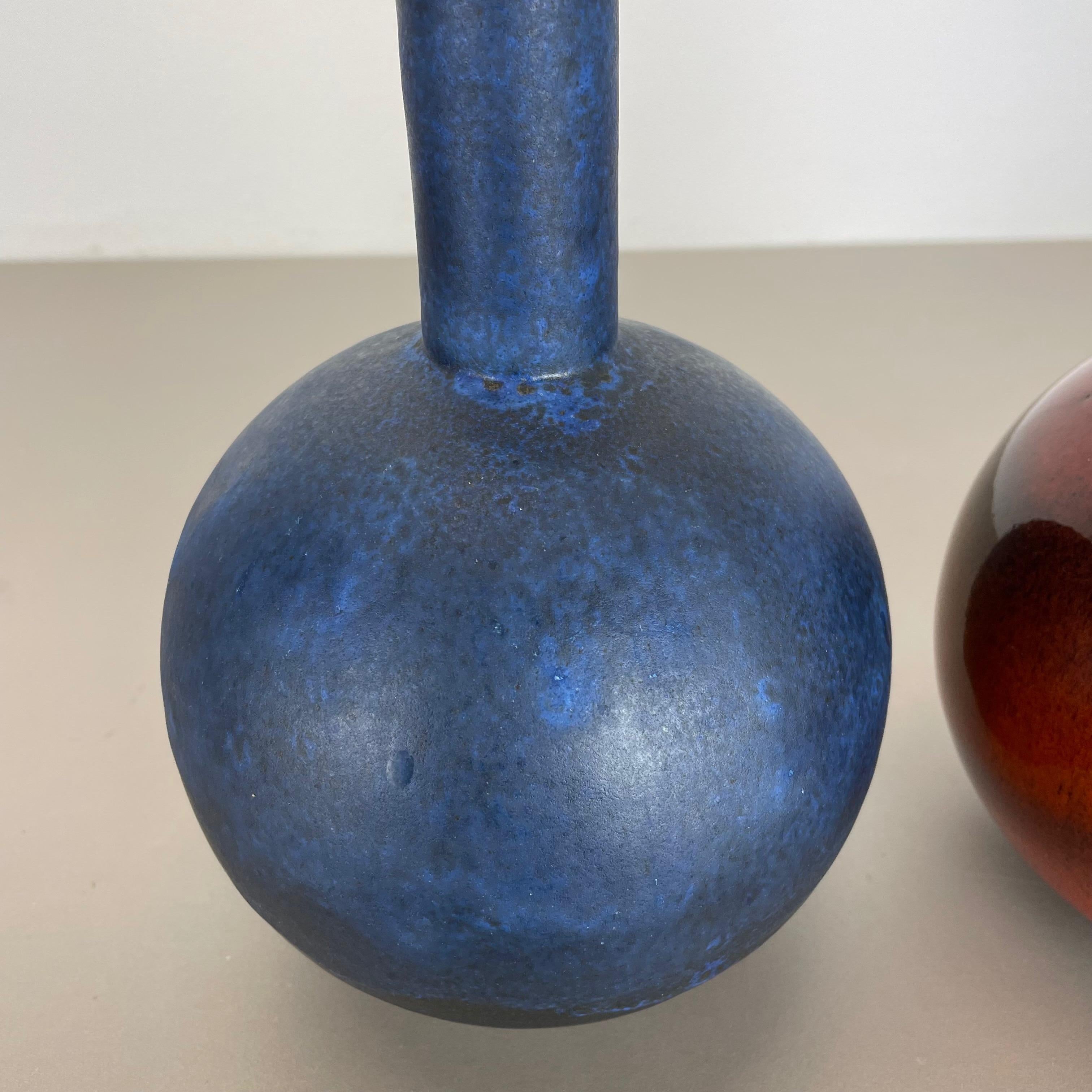 Set of 2 Pottery Vases Fat Lava Abstract Designed by Ruscha, Germany, 1960s For Sale 3